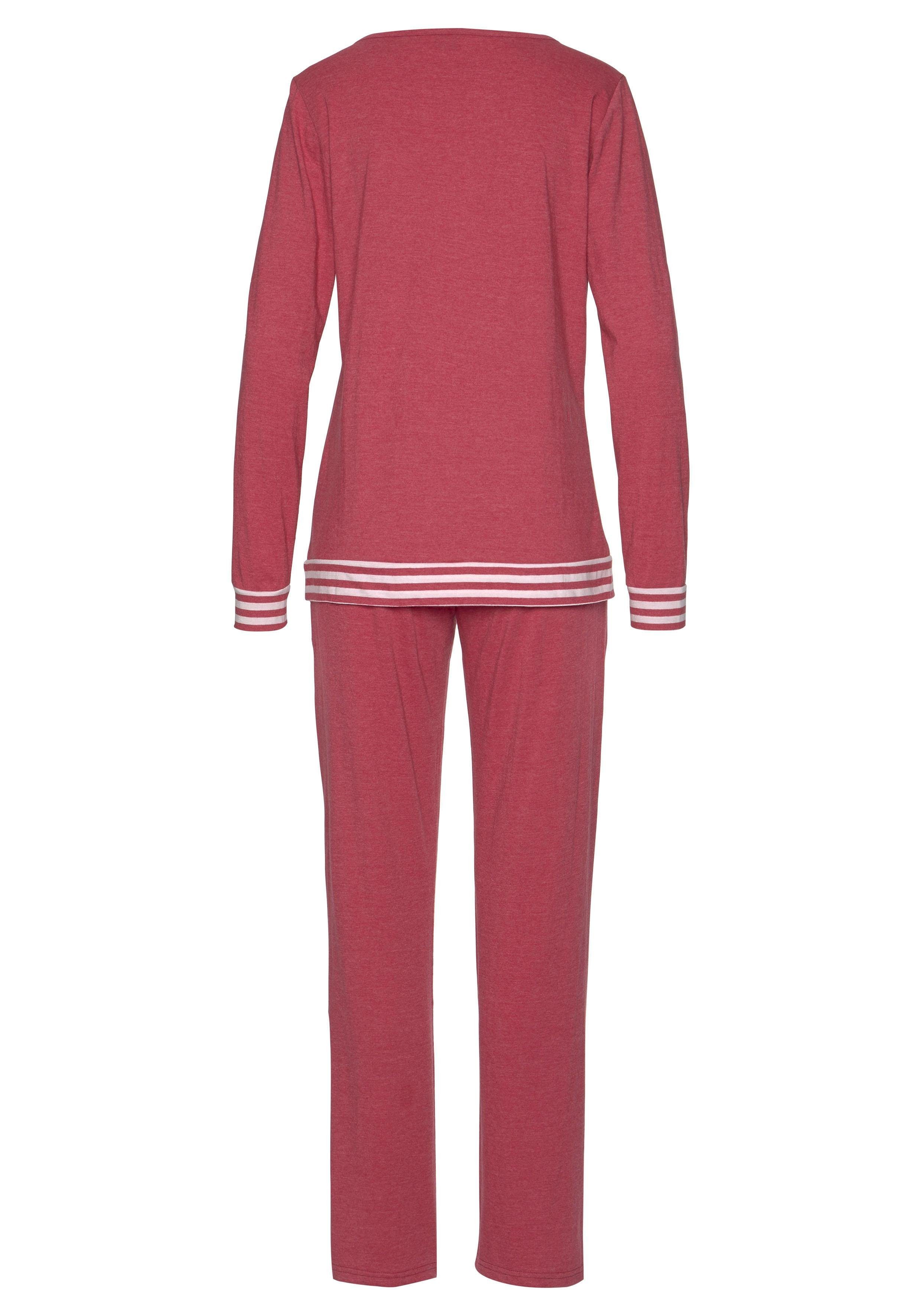 Arizona Pyjama met gestreepte boorden (2-delig, 1 stuk)