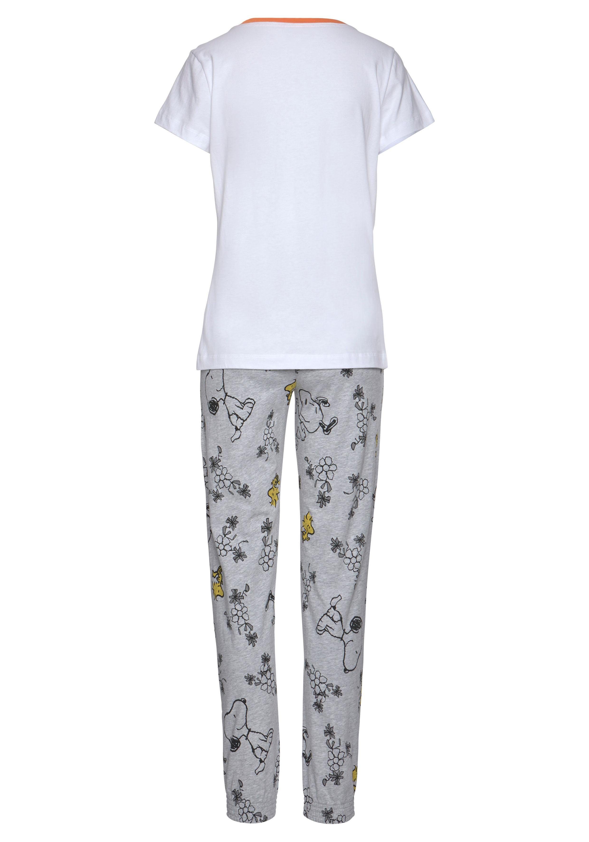 Peanuts Pyjama met snoopy- en woodstock-print (2-delig, 1 stuk)