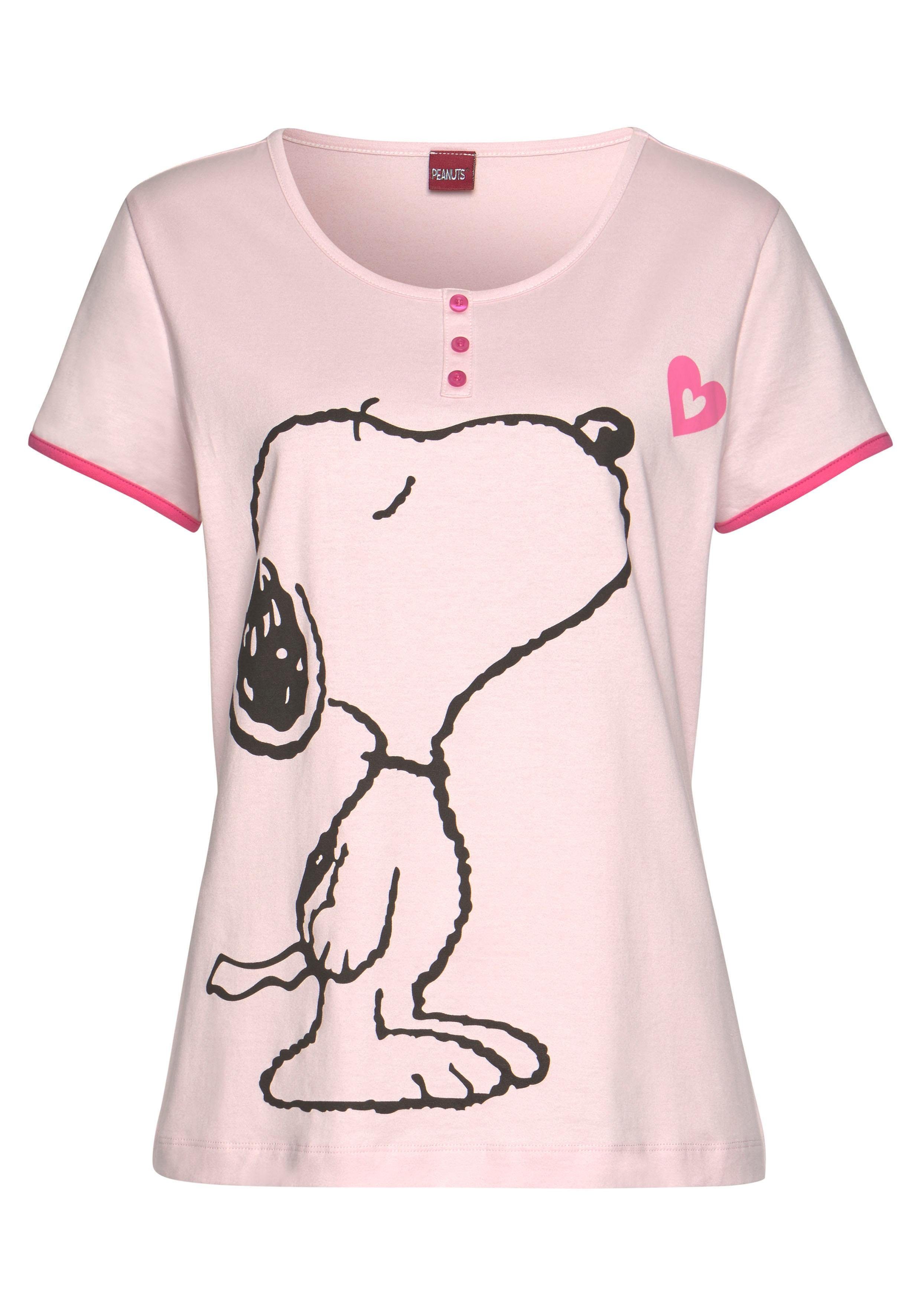 Peanuts Shortama met snoopy-hartprint (2-delig, 1 stuk)