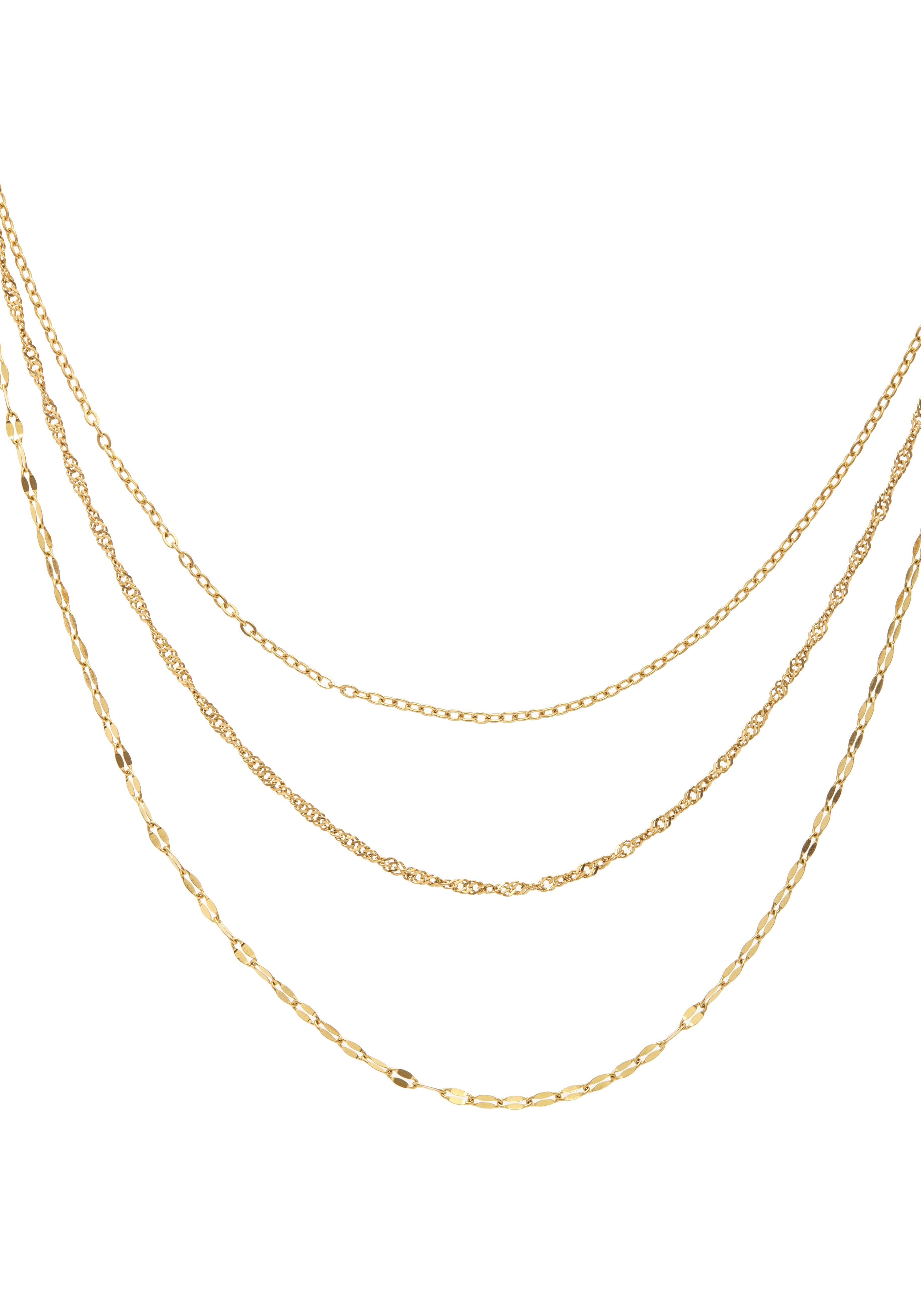 Lascana Collier 3-laags ketting Fijne kettingen met goudkleurige coating