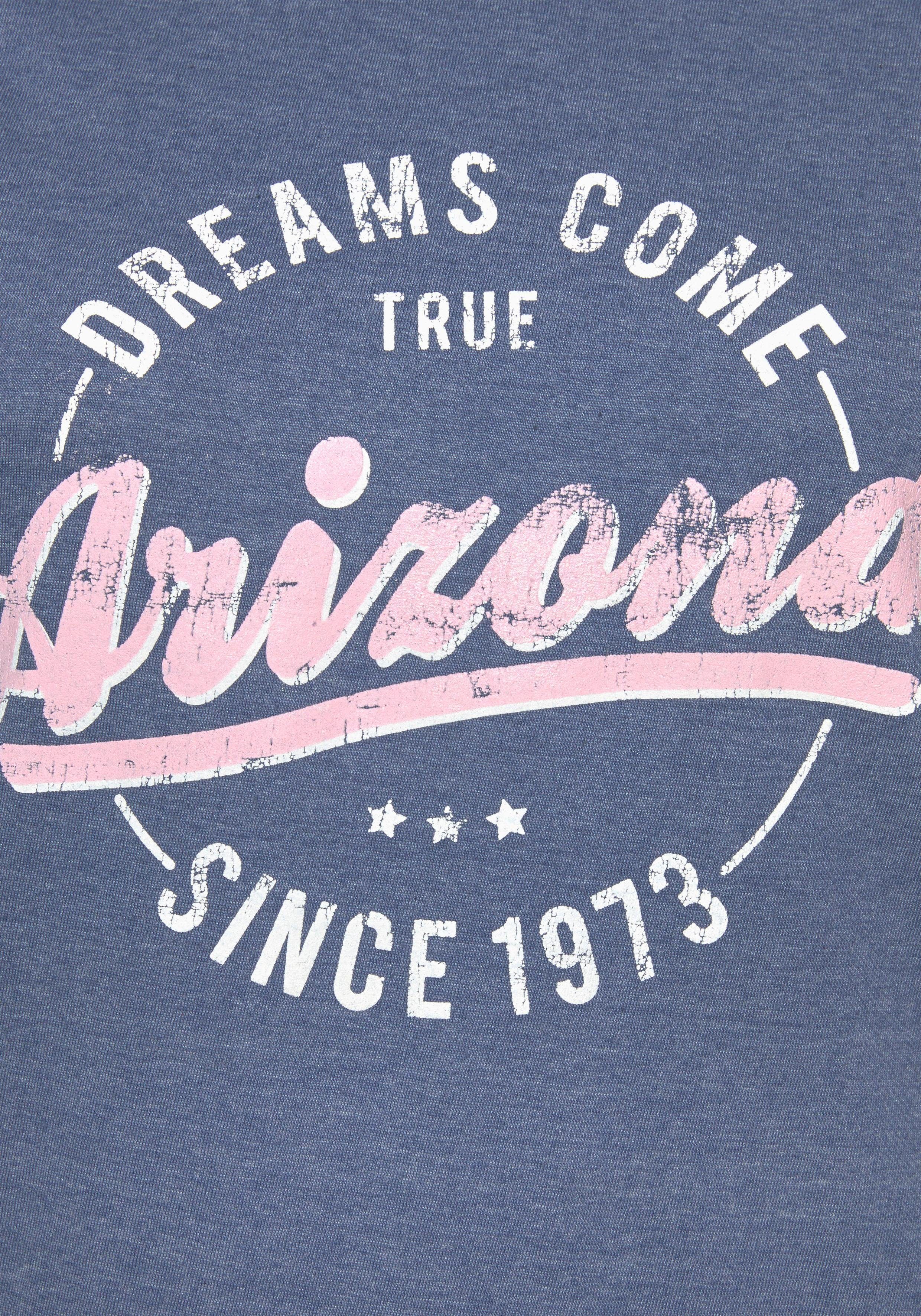 Arizona Shortama in college-look met folieprint (2-delig, 1 stuk)