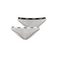 puma bikinibroekje iconic met smalle logo-weefband (set, 2 stuks, set van 2) grijs