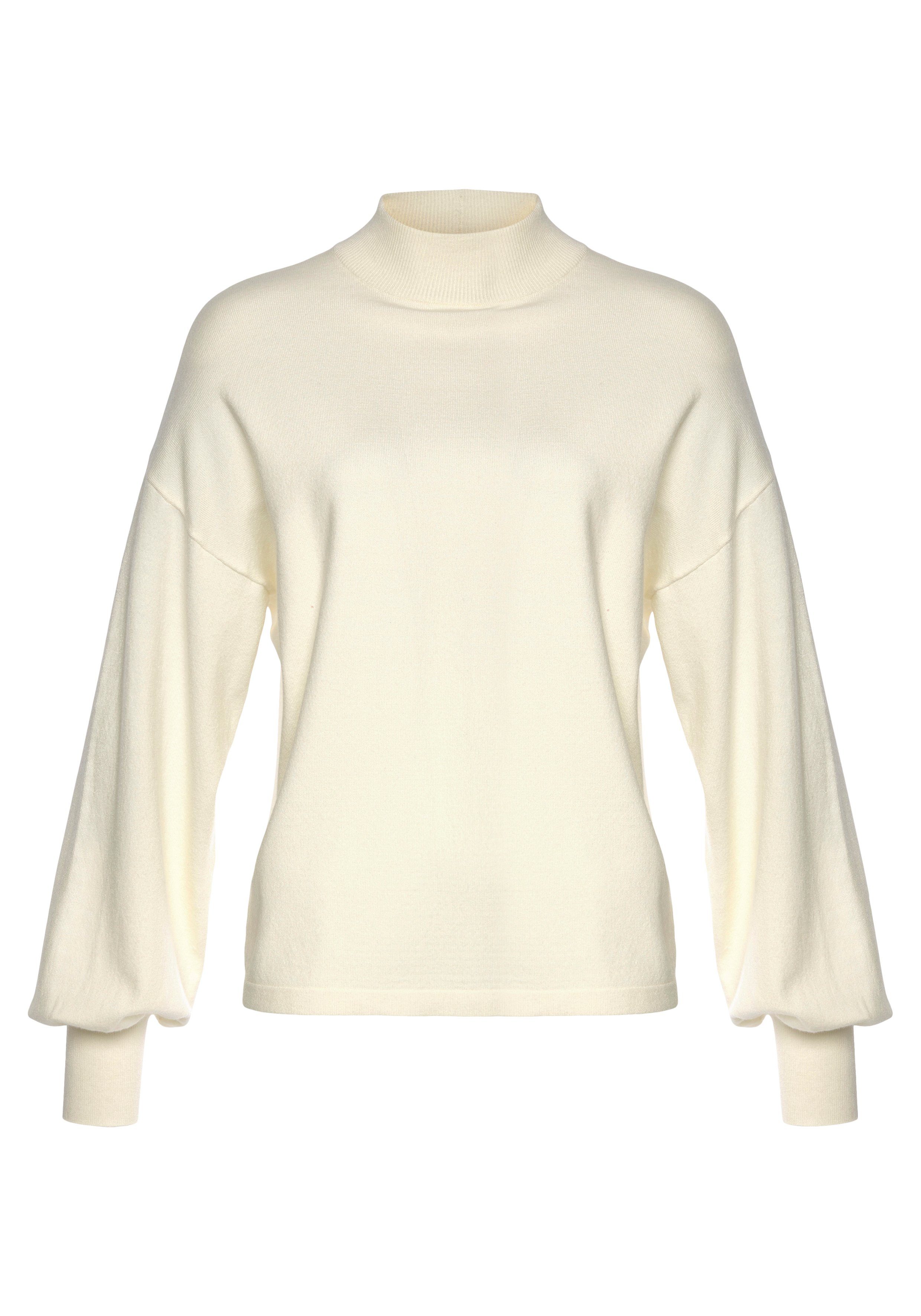 Lascana Gebreide trui met klein staande kraag, fijngebreide trui, casual-chic