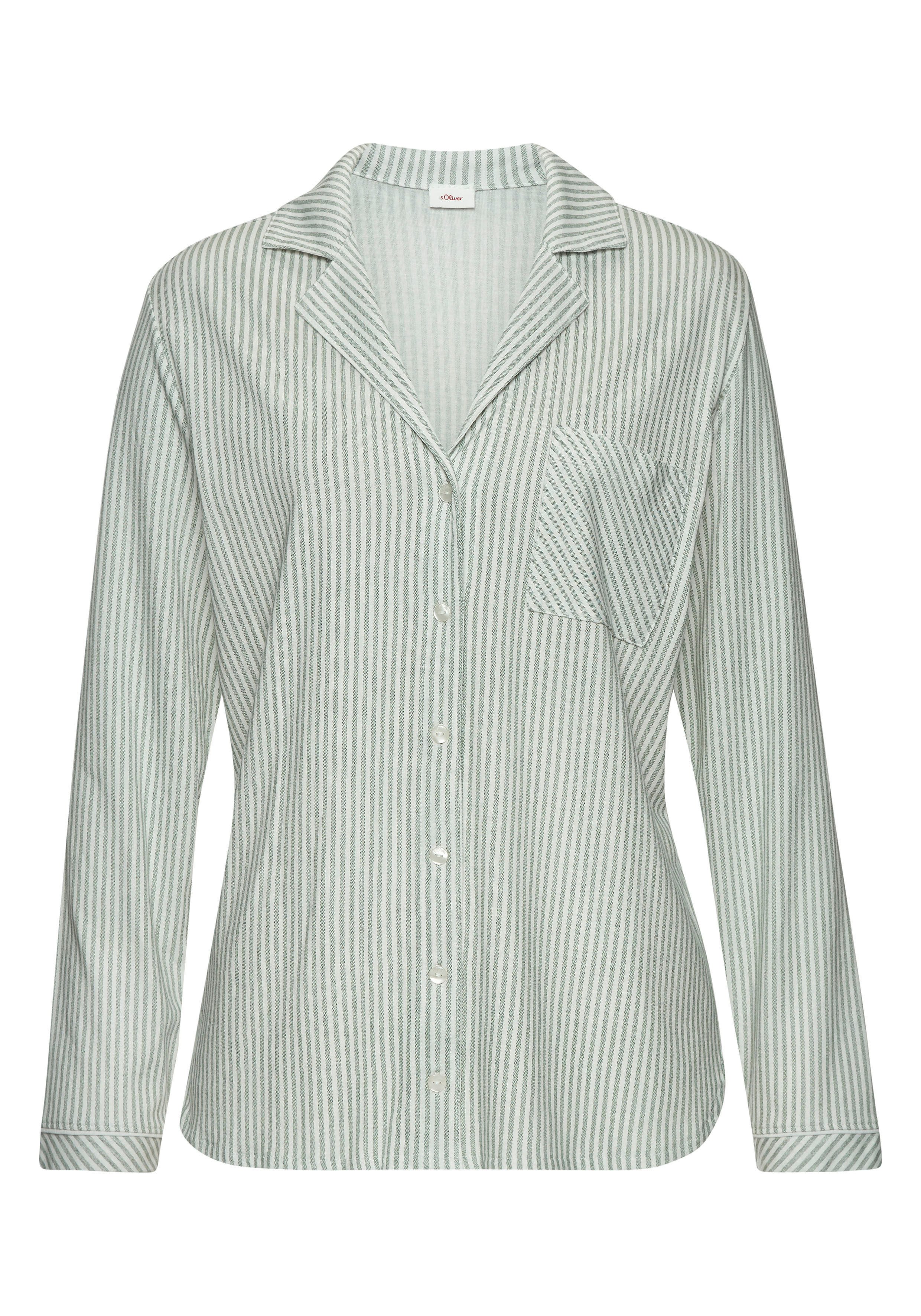 s.Oliver RED LABEL Beachwear Pyjama top in gestreept ontwerp mix & match maat 40/42 groen