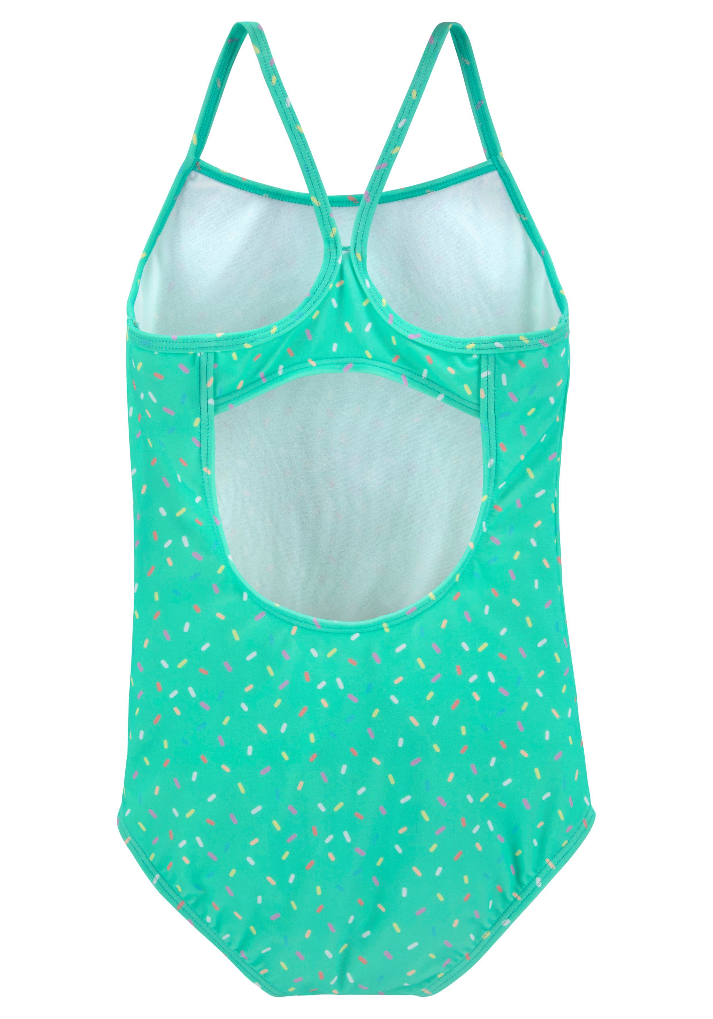 Buffalo Badpak Candy Kids met racerback, van gerecycled polyamide badpakken maat 170/176 groen