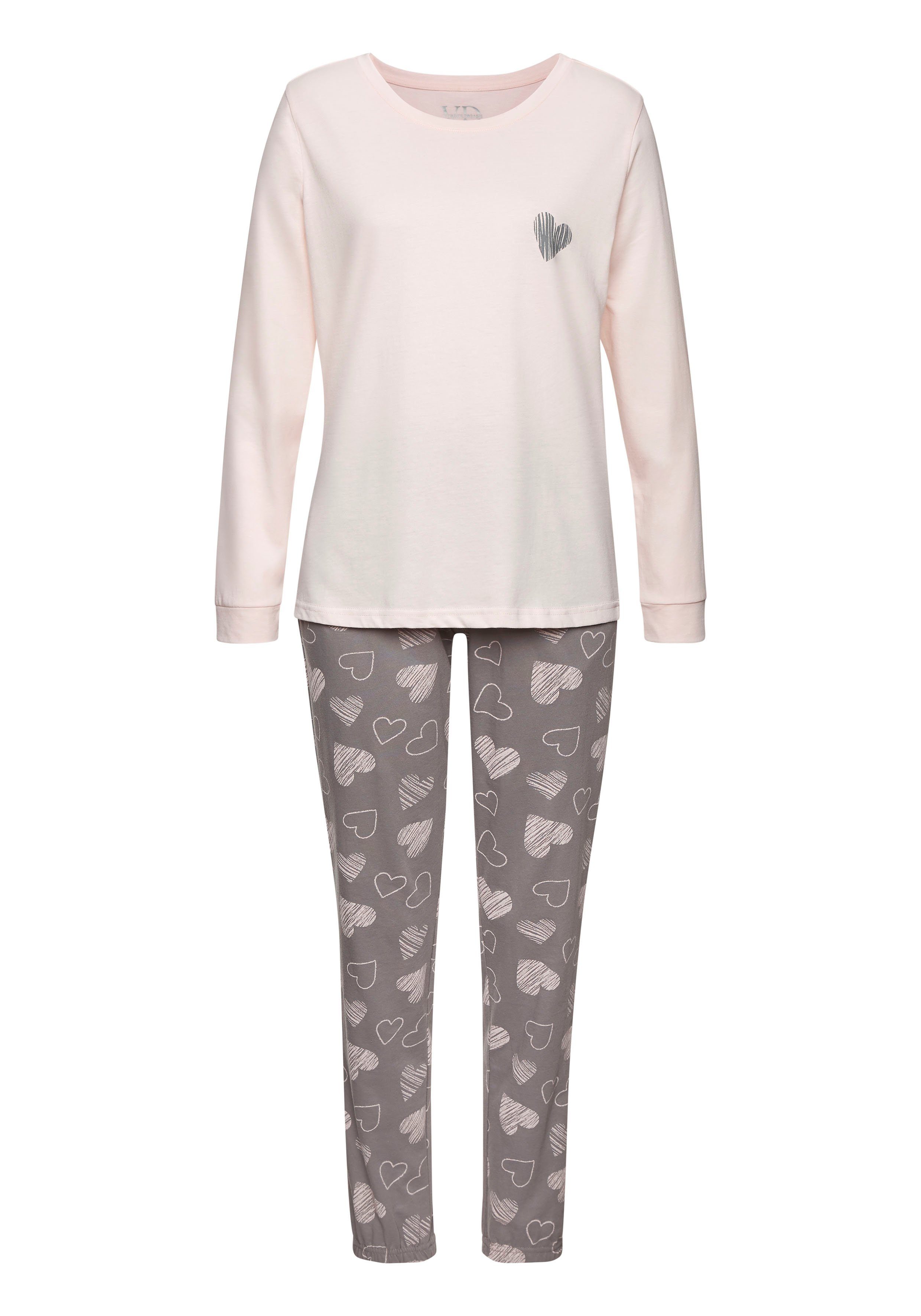 Vivance Dreams Pyjama met hartprint (Set van 2)