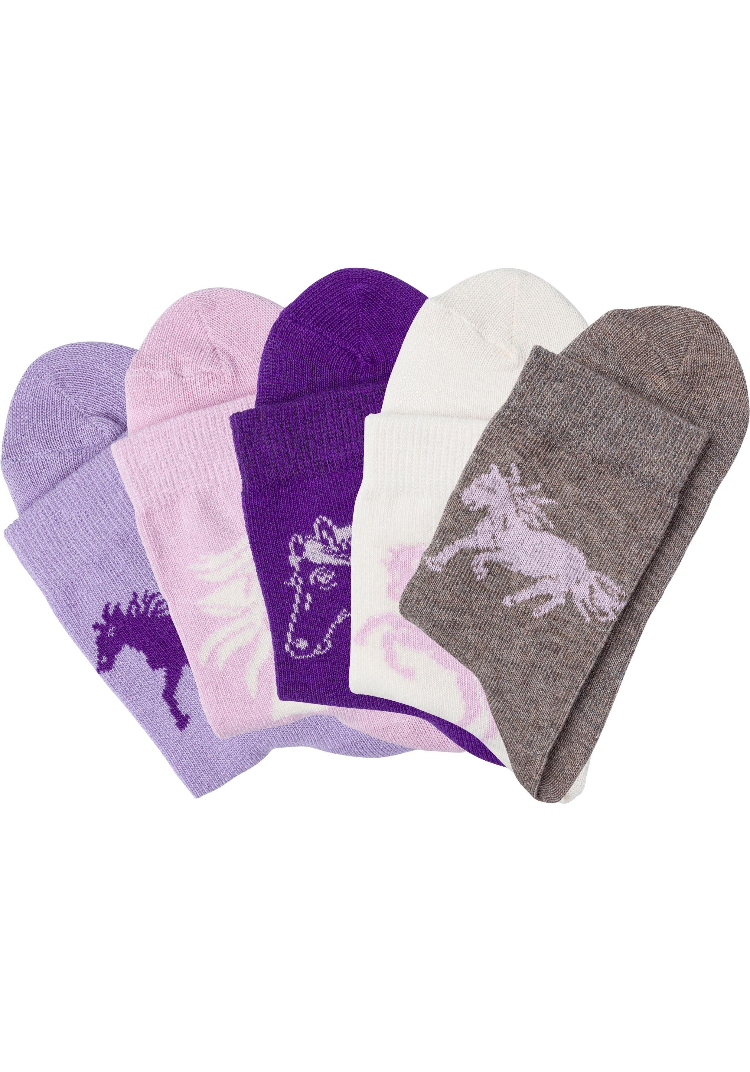H.I.S Sokken met paardenmotieven (set, 5 paar)