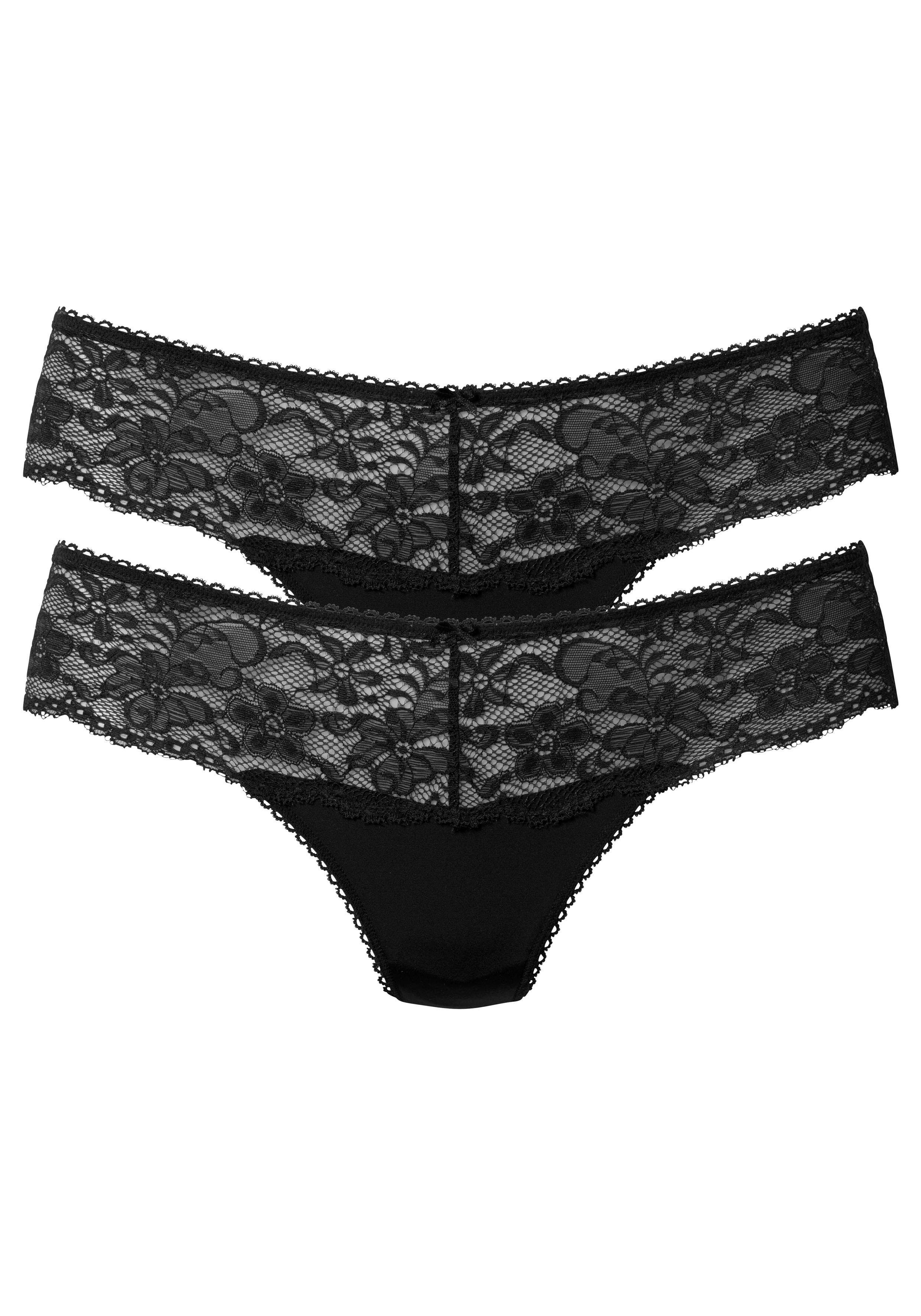 Nuance String Dessous met brede kantband (2 stuks)