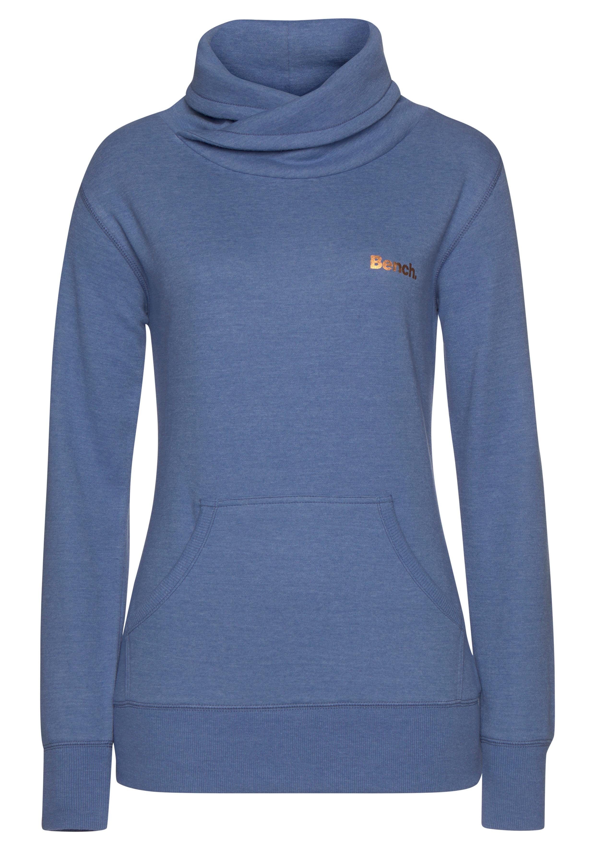 Bench. Loungewear Lang sweatshirt met staande kraag in laagjeslook en kangoeroezak, loungewear