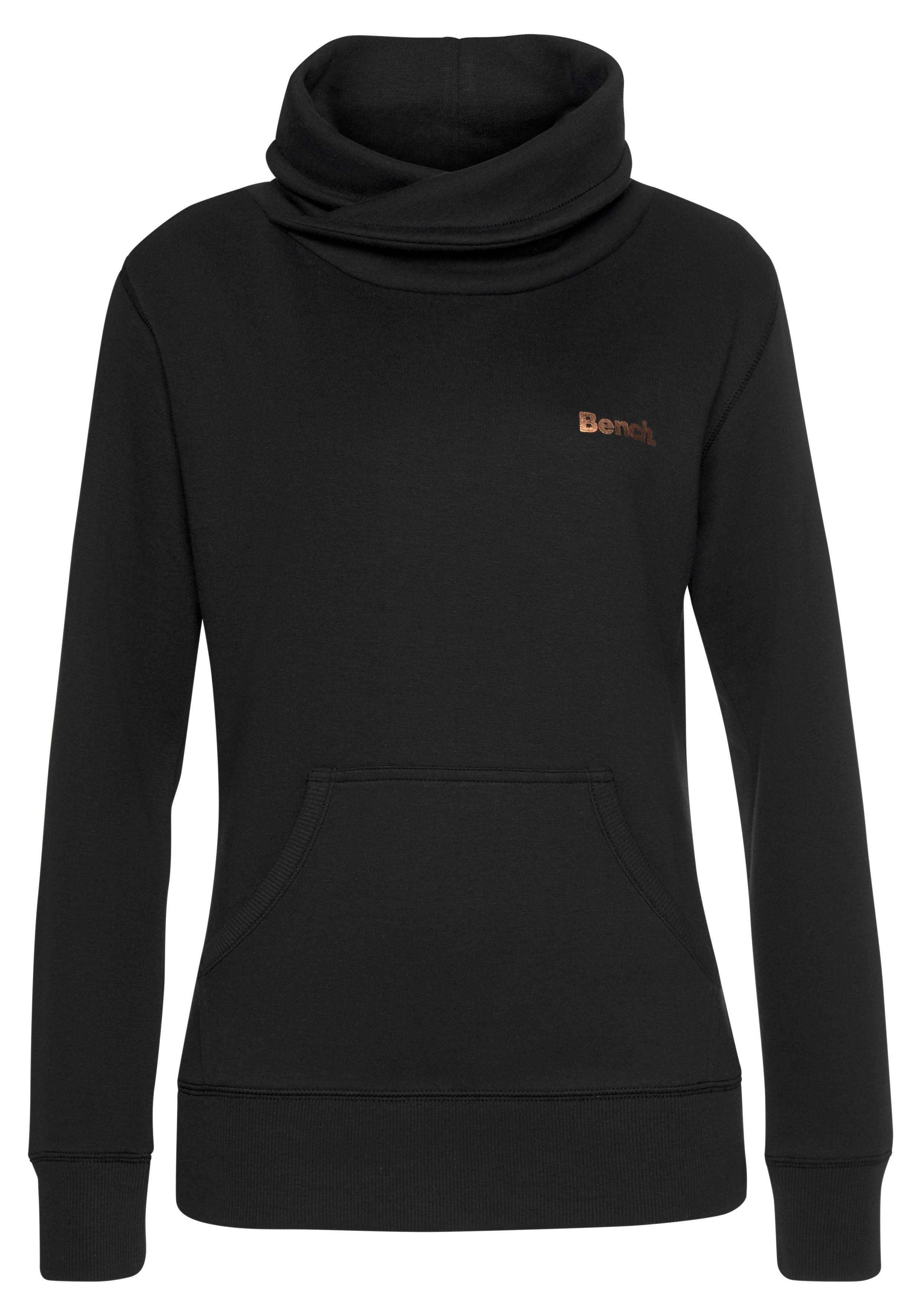 Bench. Loungewear Lang sweatshirt met staande kraag in laagjeslook en kangoeroezak, loungewear