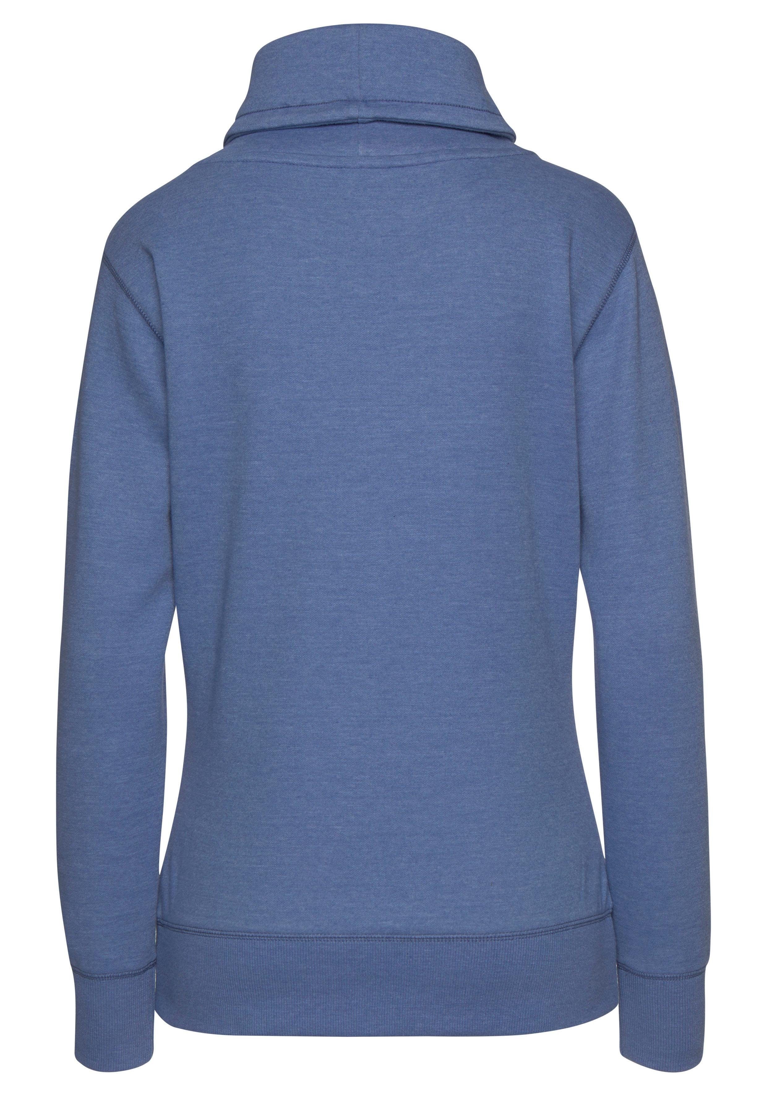 Bench. Loungewear Lang sweatshirt met staande kraag in laagjeslook en kangoeroezak, loungewear