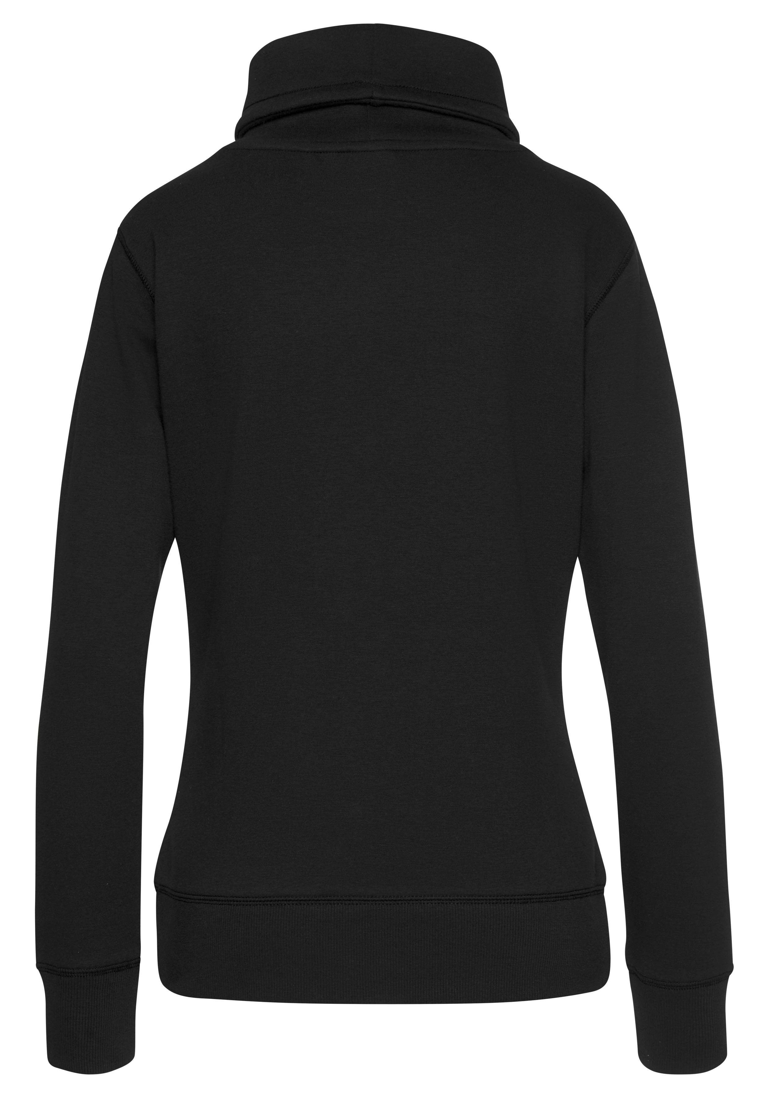 Bench. Loungewear Lang sweatshirt met staande kraag in laagjeslook en kangoeroezak, loungewear