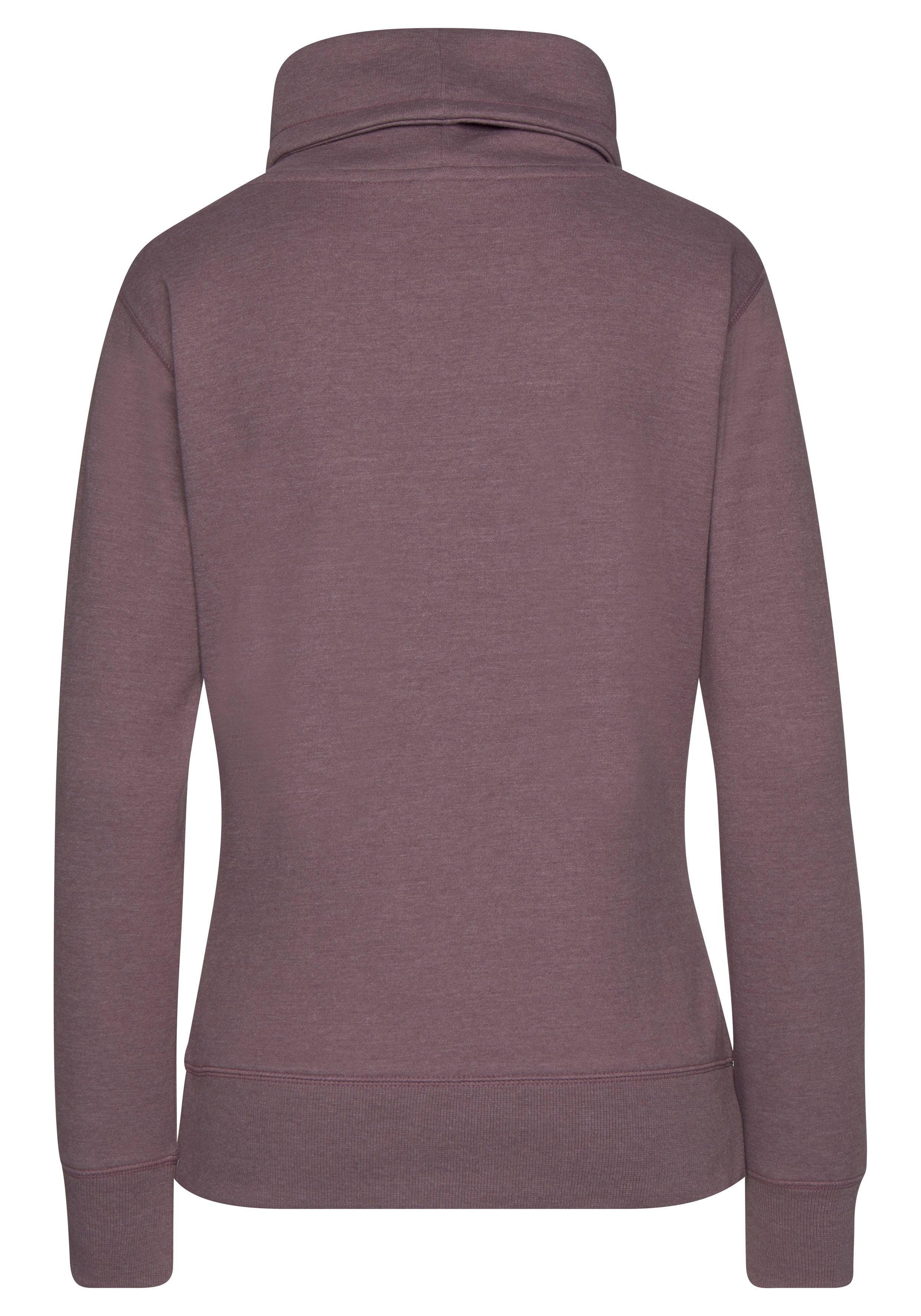Bench. Loungewear Lang sweatshirt met staande kraag in laagjeslook en kangoeroezak, loungewear