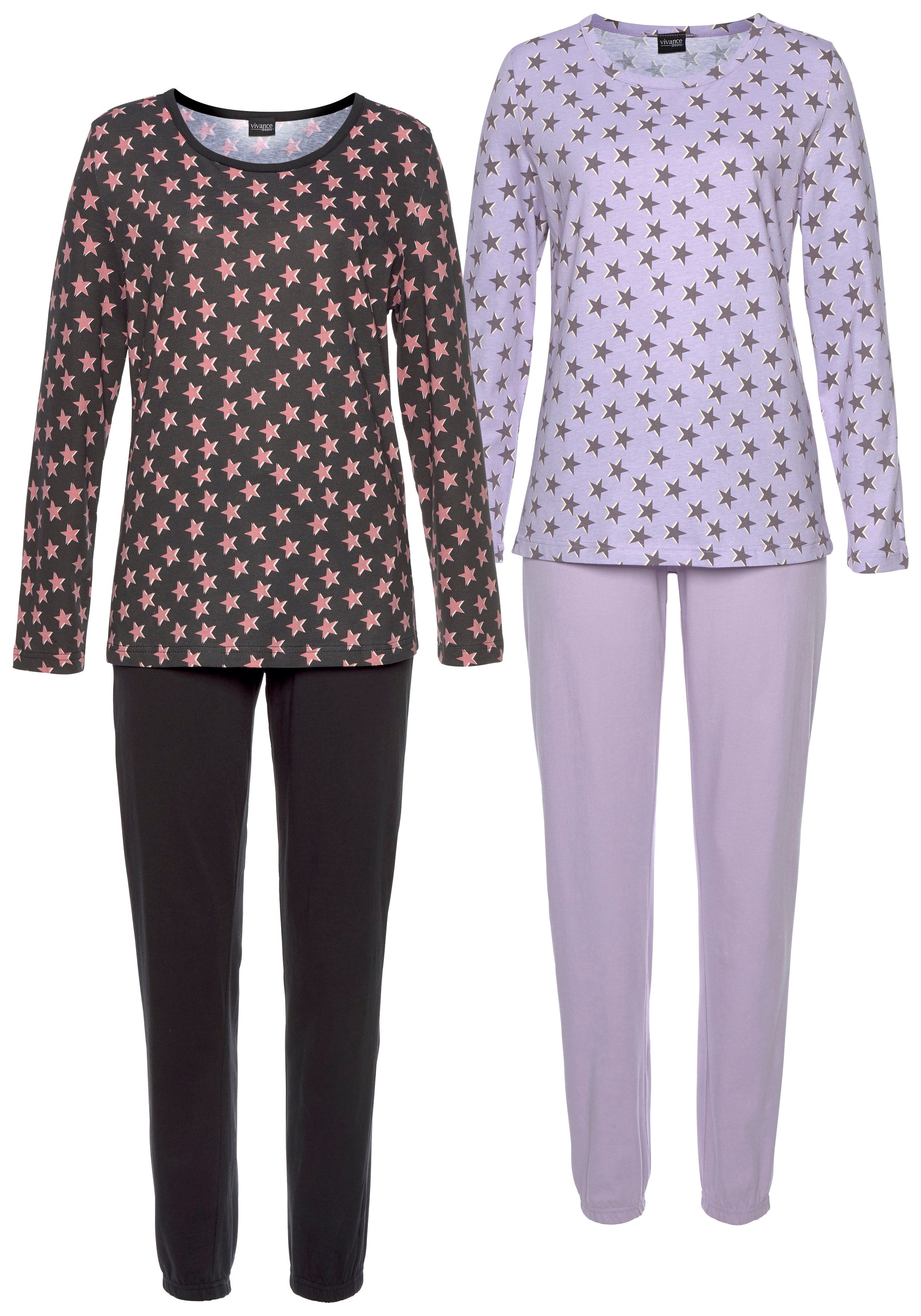 Vivance Dreams Pyjama met sterpatroon (4-delig, Set van 2)