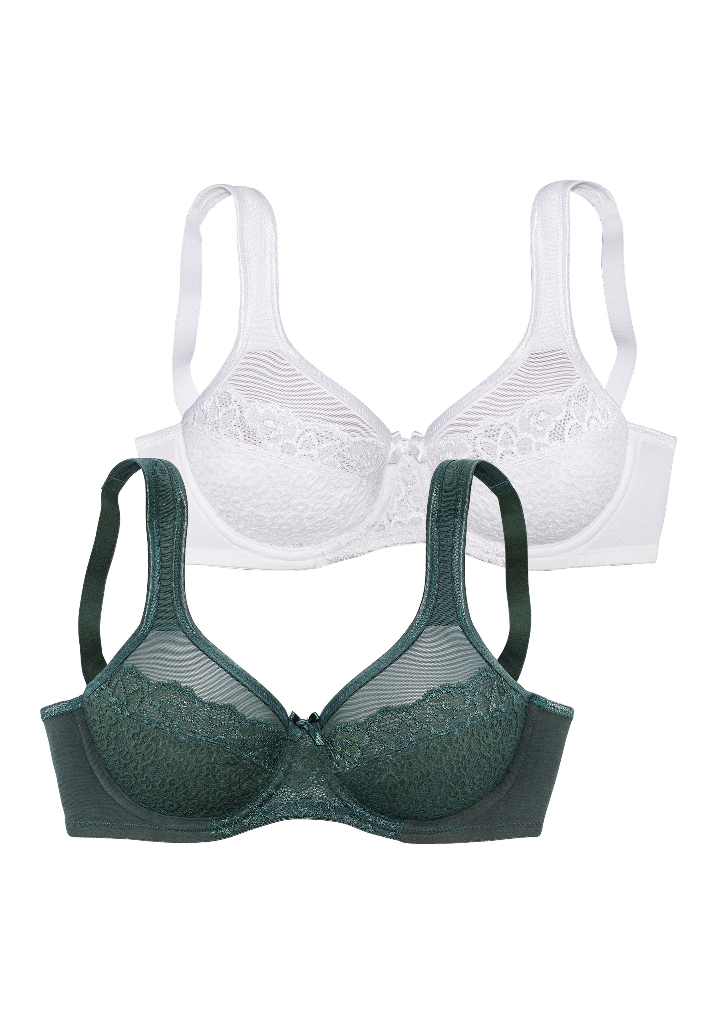 Petite fleur Minimizer-bh in aantrekkelijke set van 2 (Set van 2) minimizer bh's maat 100 B groen