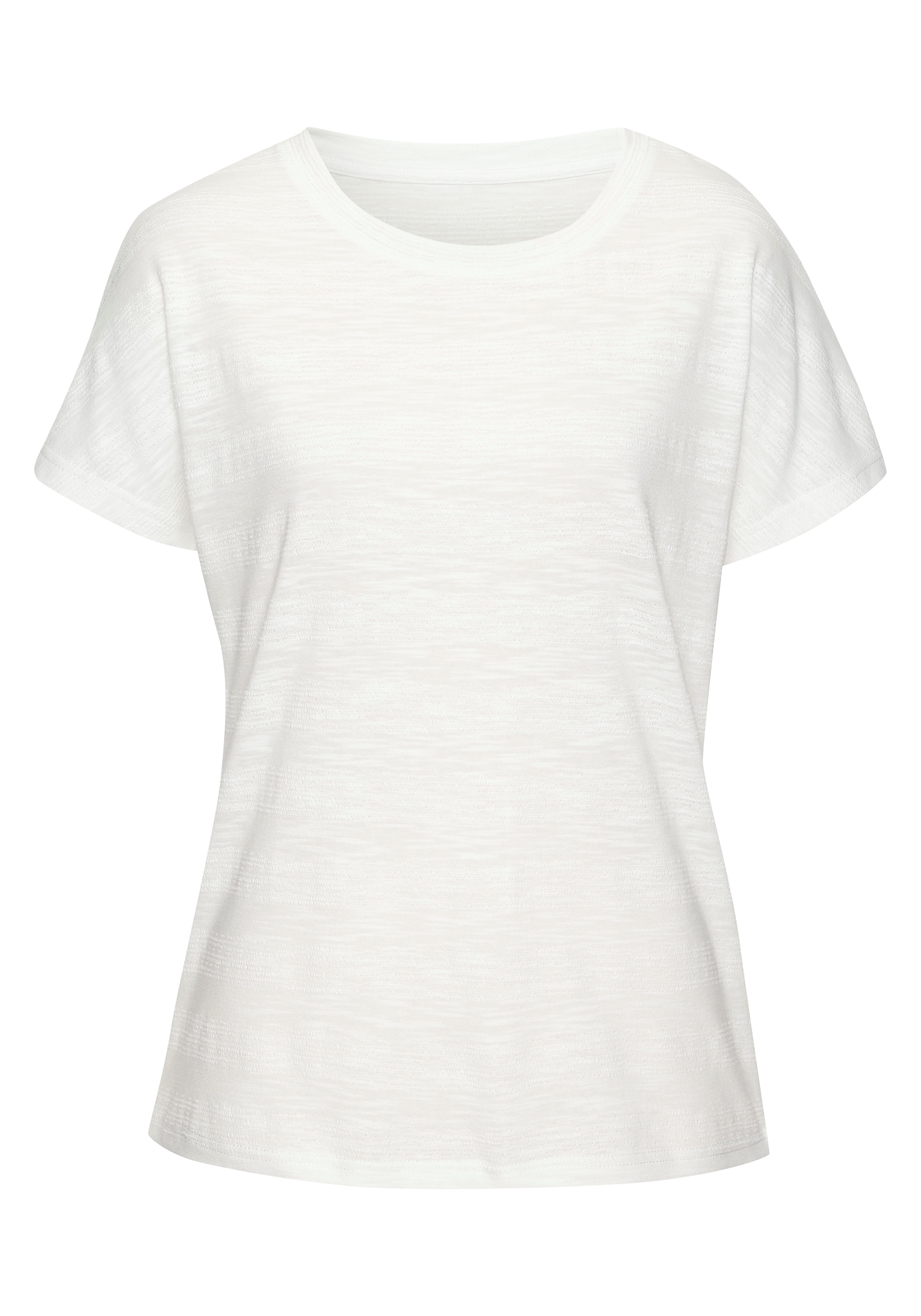 Vivance T-shirt Met modieuze structuuroptiek van onderhoudsvriendelijke kwaliteit met katoen (Set van 2)