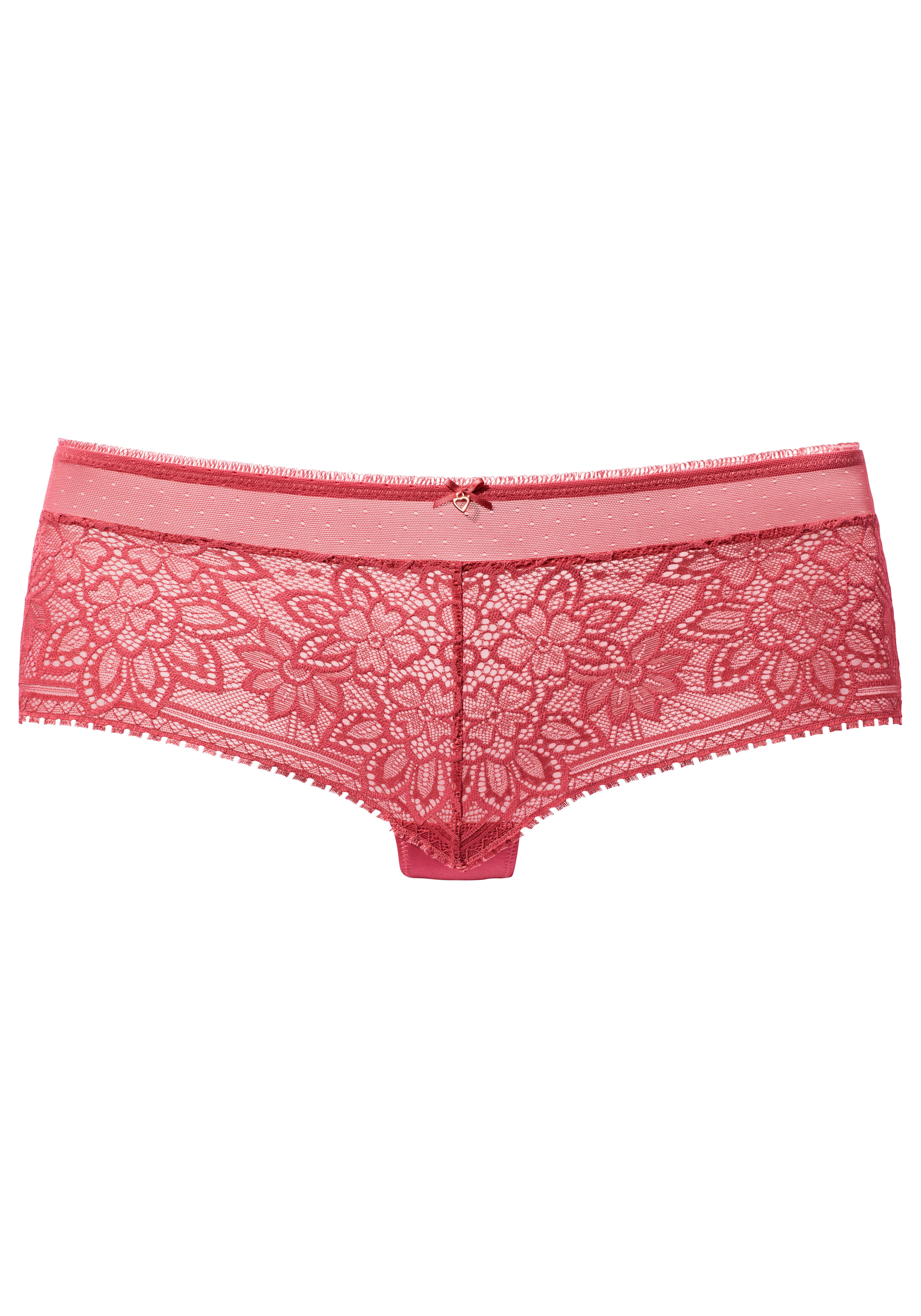 Lascana Hipster van bloemige jacquardkant met leuk accessoire