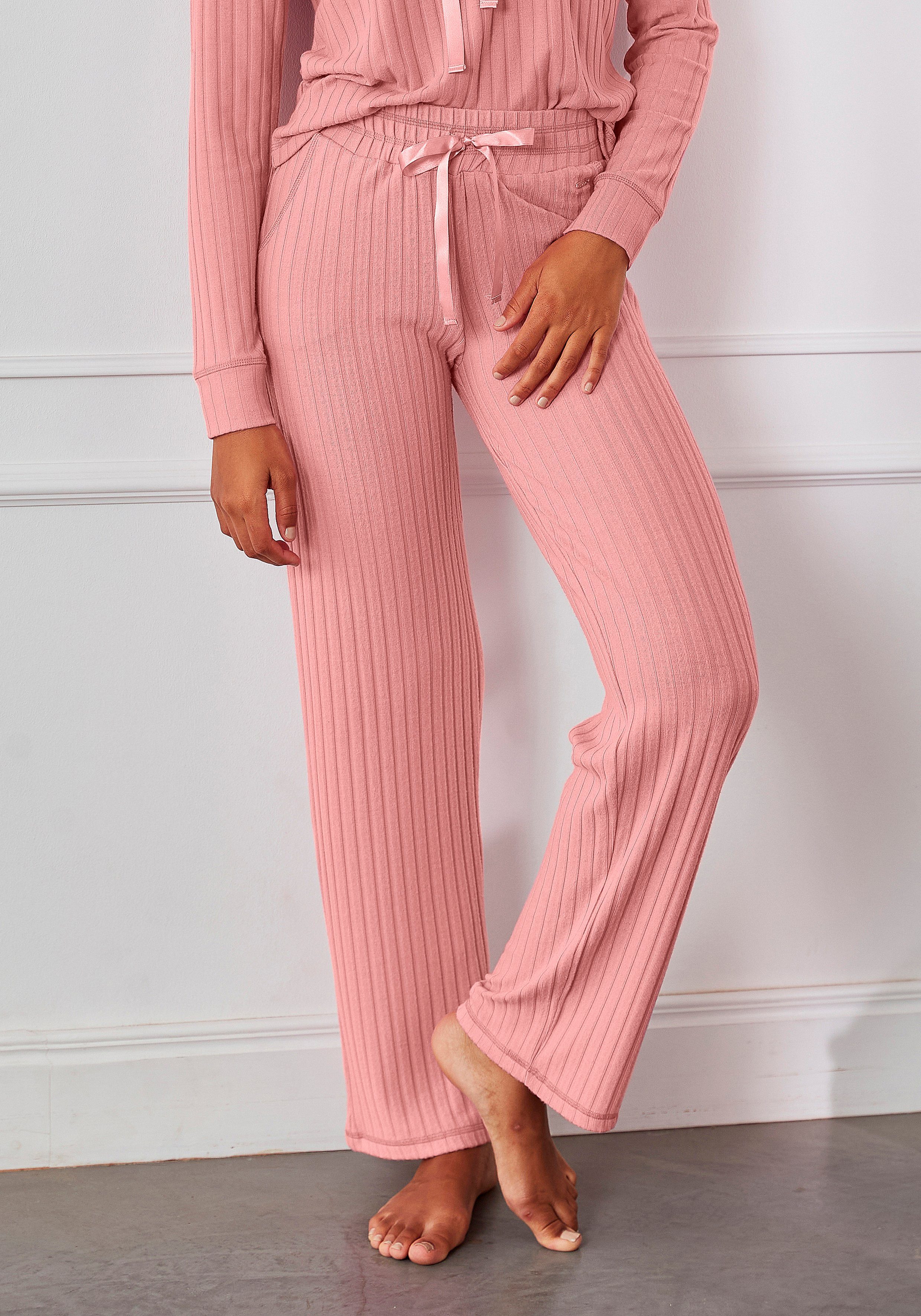 s.Oliver RED LABEL Beachwear Loungebroek met satijnen band om te binden, loungepak