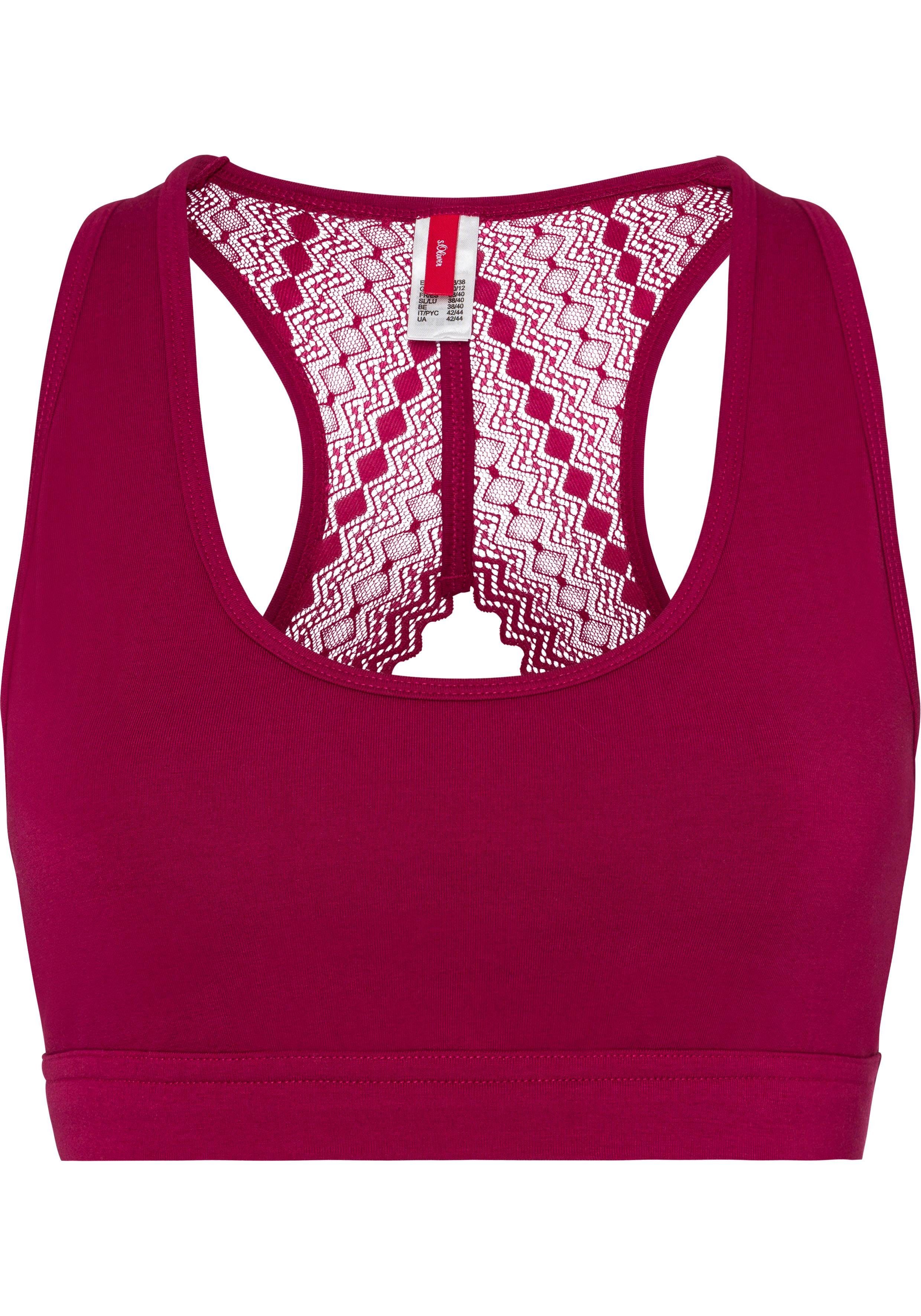 s.Oliver RED LABEL Beachwear Bustier gemaakt van stretchkatoen met grafisch kant