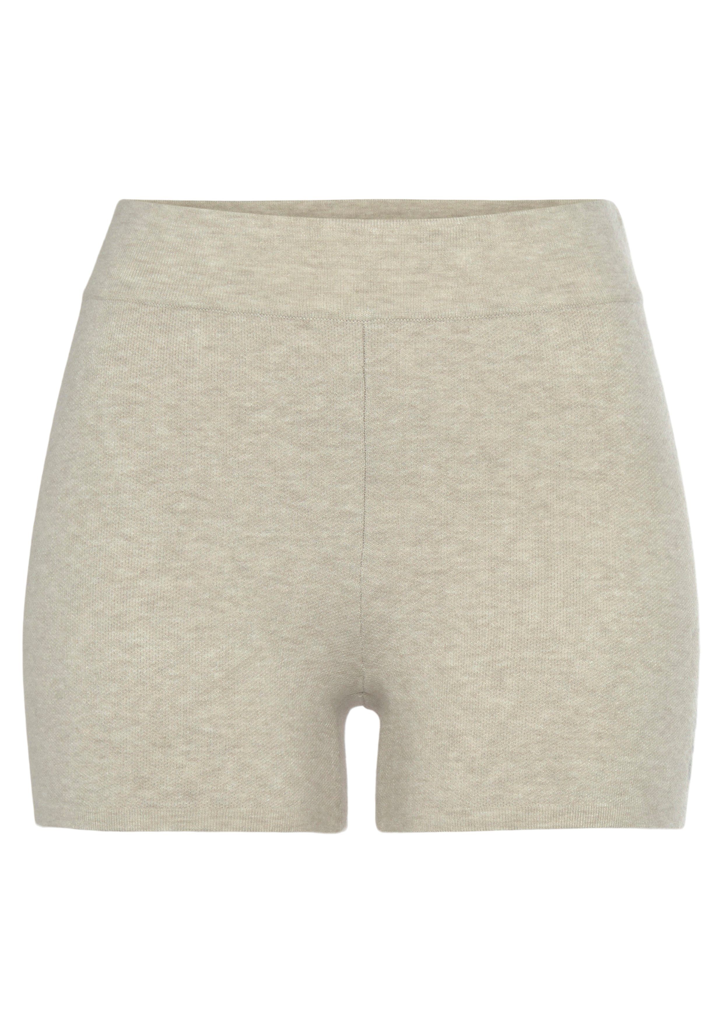Elbsand Tricotbroek Korte broek van hoogwaardig breiwerk, met logostiksel, loungewear