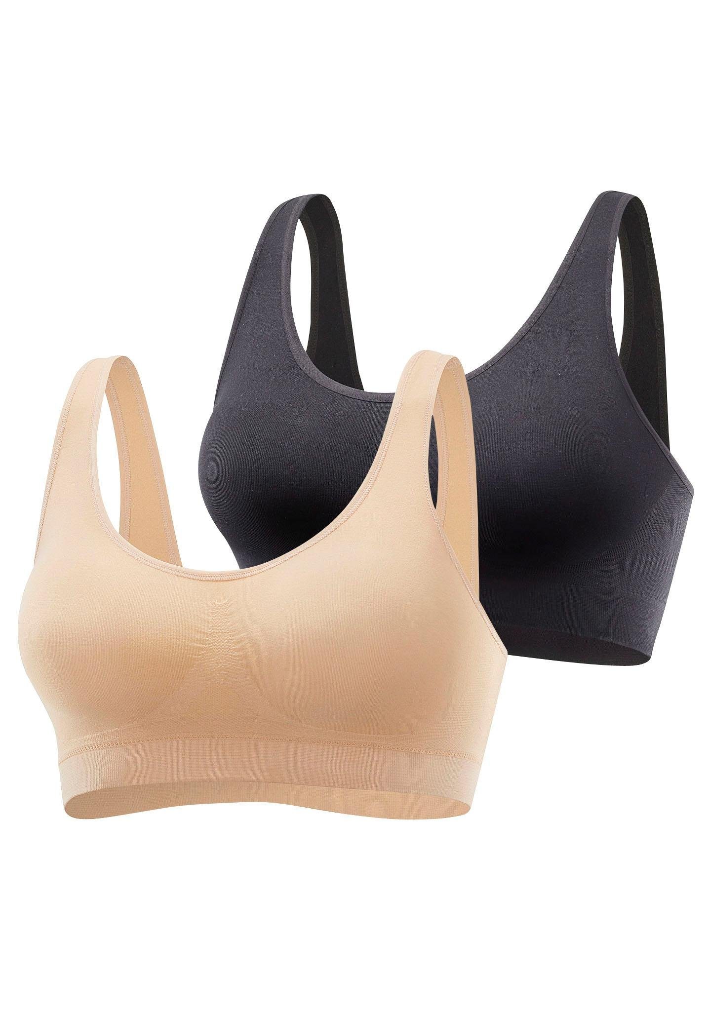 Petite fleur Bralette-bh SEAMLESS zonder beugels gemaakt van zacht Microtouch-materiaal(Set van 2)