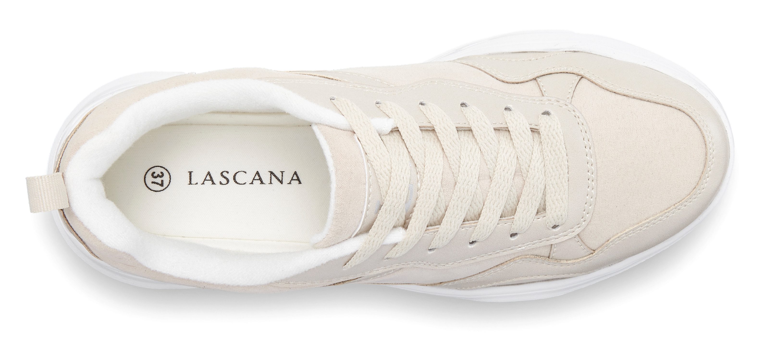 Lascana Sneakers Lage schoen, sportschoen, lichte chunky zool, zachte binnenzool VEGAN