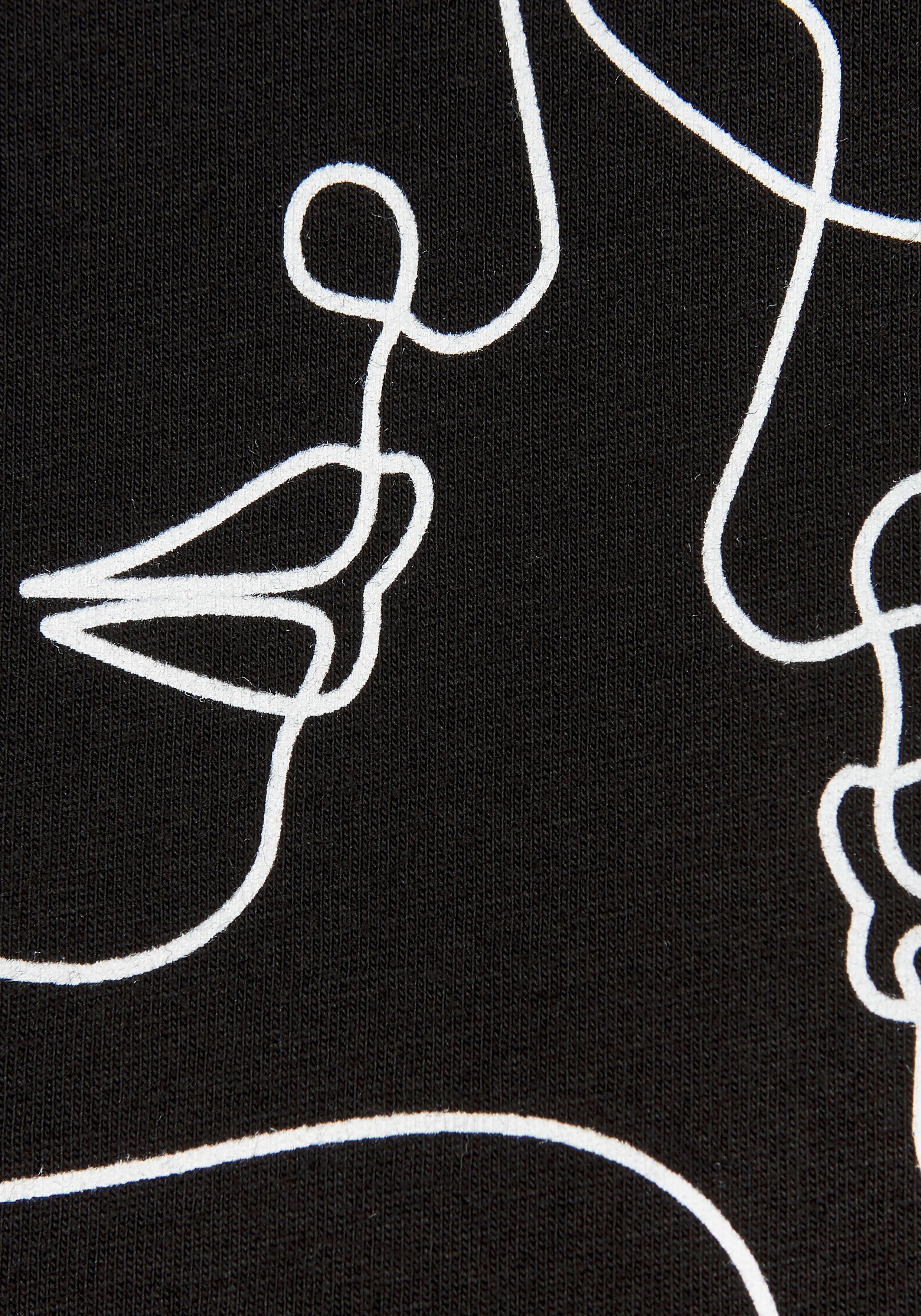 Lascana Shirt met korte mouwen met frontprint, t-shirt van katoen, printshirt, basic