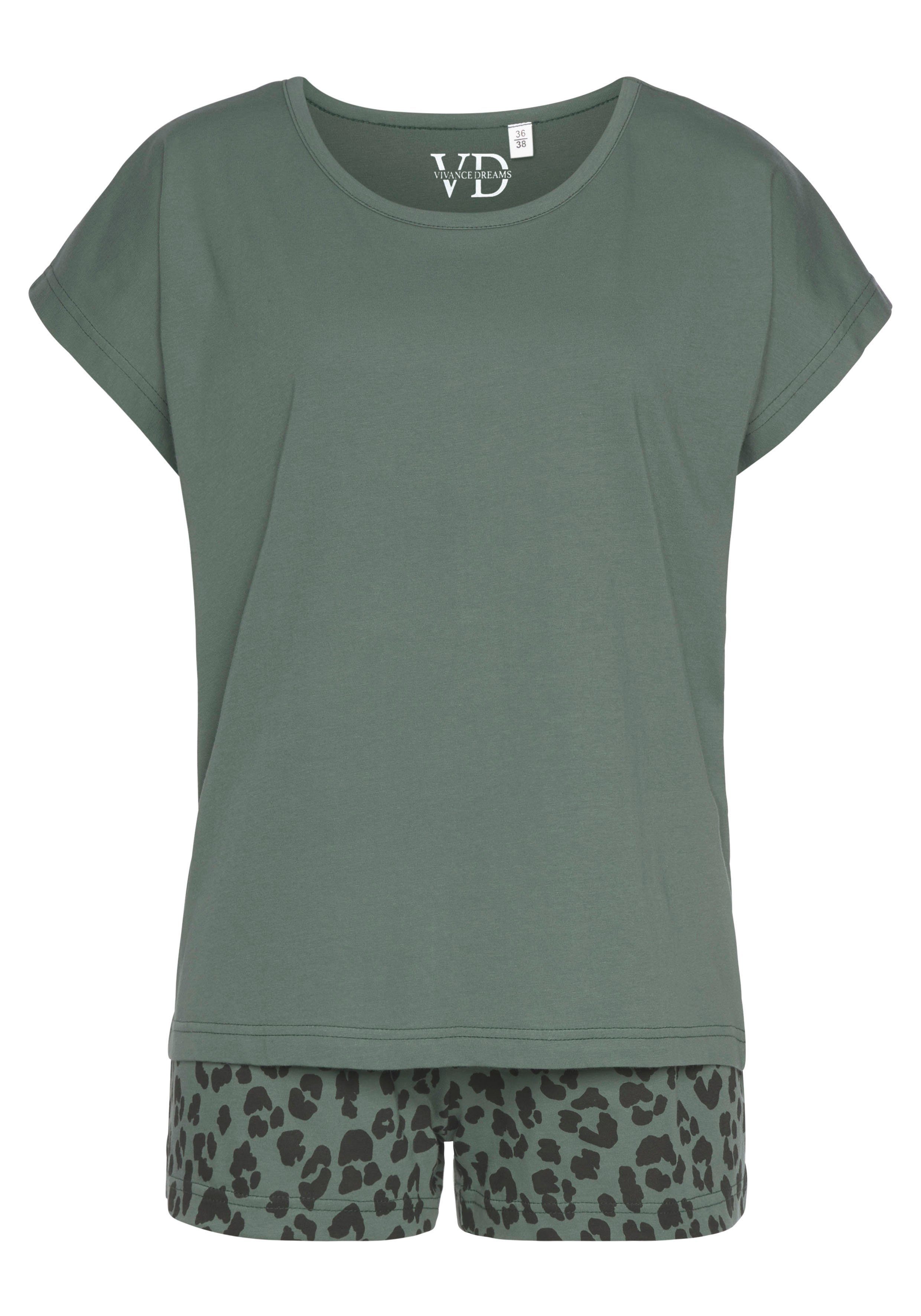 Vivance Dreams Shortama met animal-print (4-delig, Set van 2)