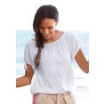 s.oliver red label beachwear t-shirt met splitje in de mouwen wit