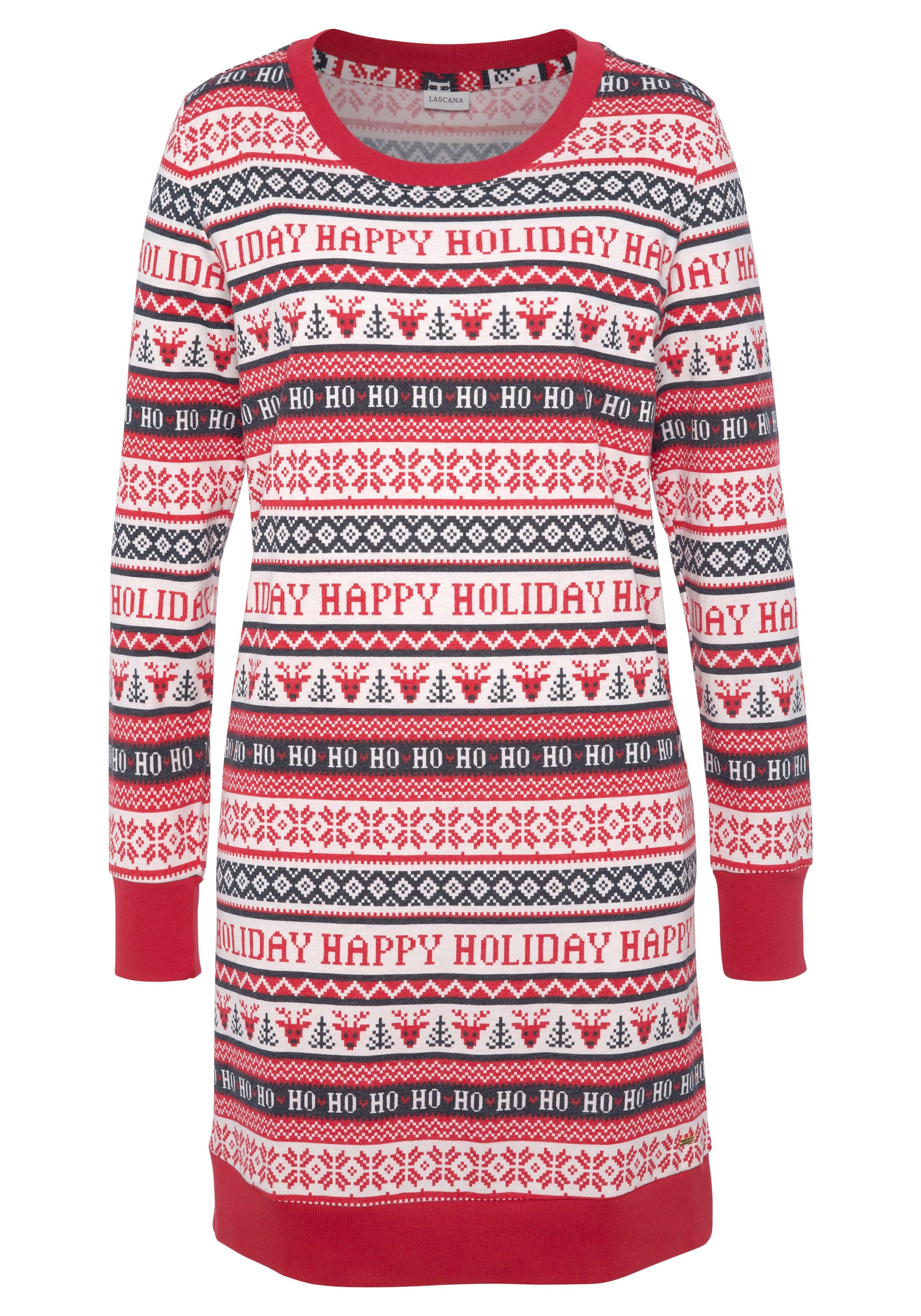 Lascana Nachthemd met winterse print
