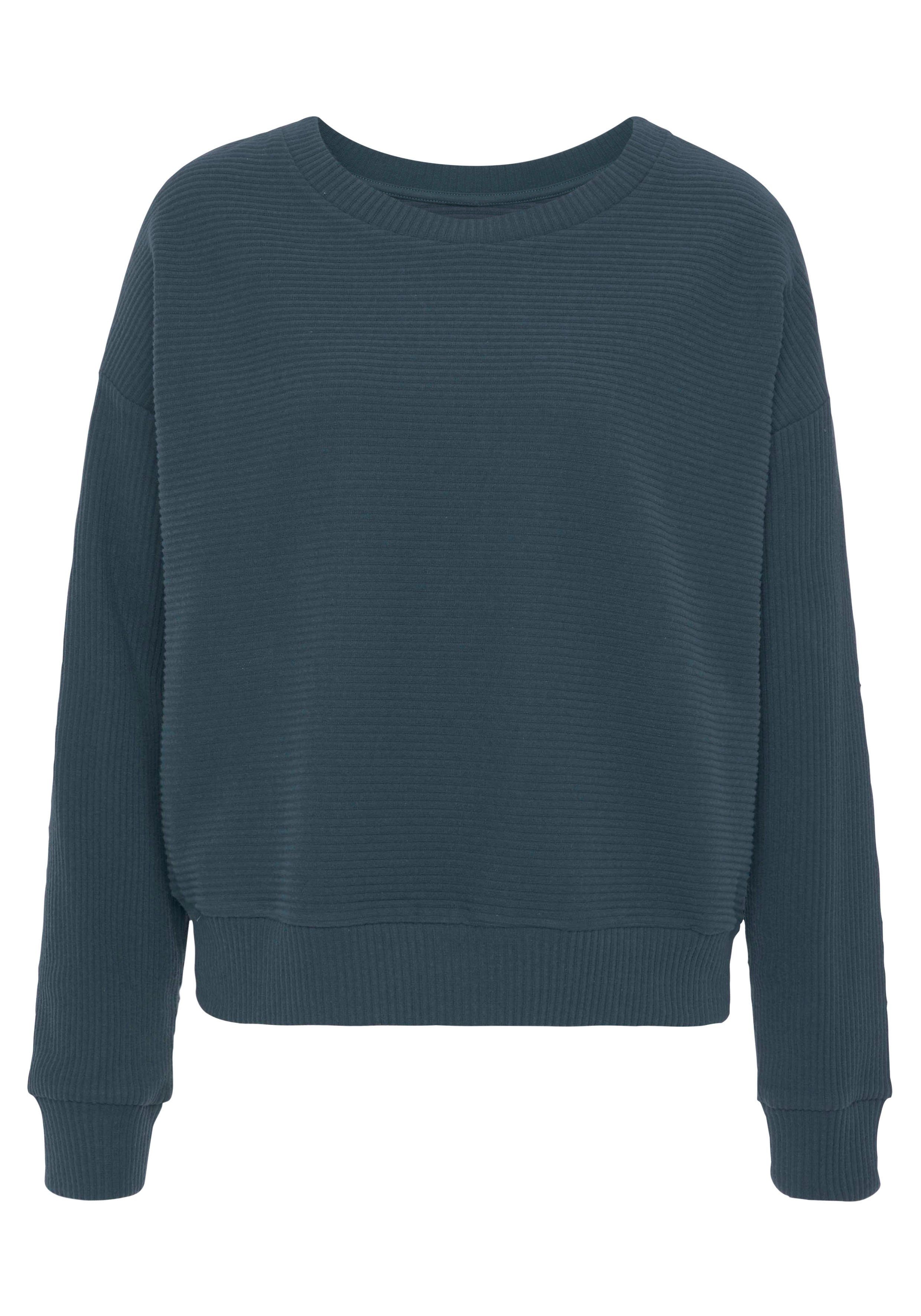 s.Oliver RED LABEL Beachwear Sweatshirt van ribkwaliteit met overhangende schouders, loungewear
