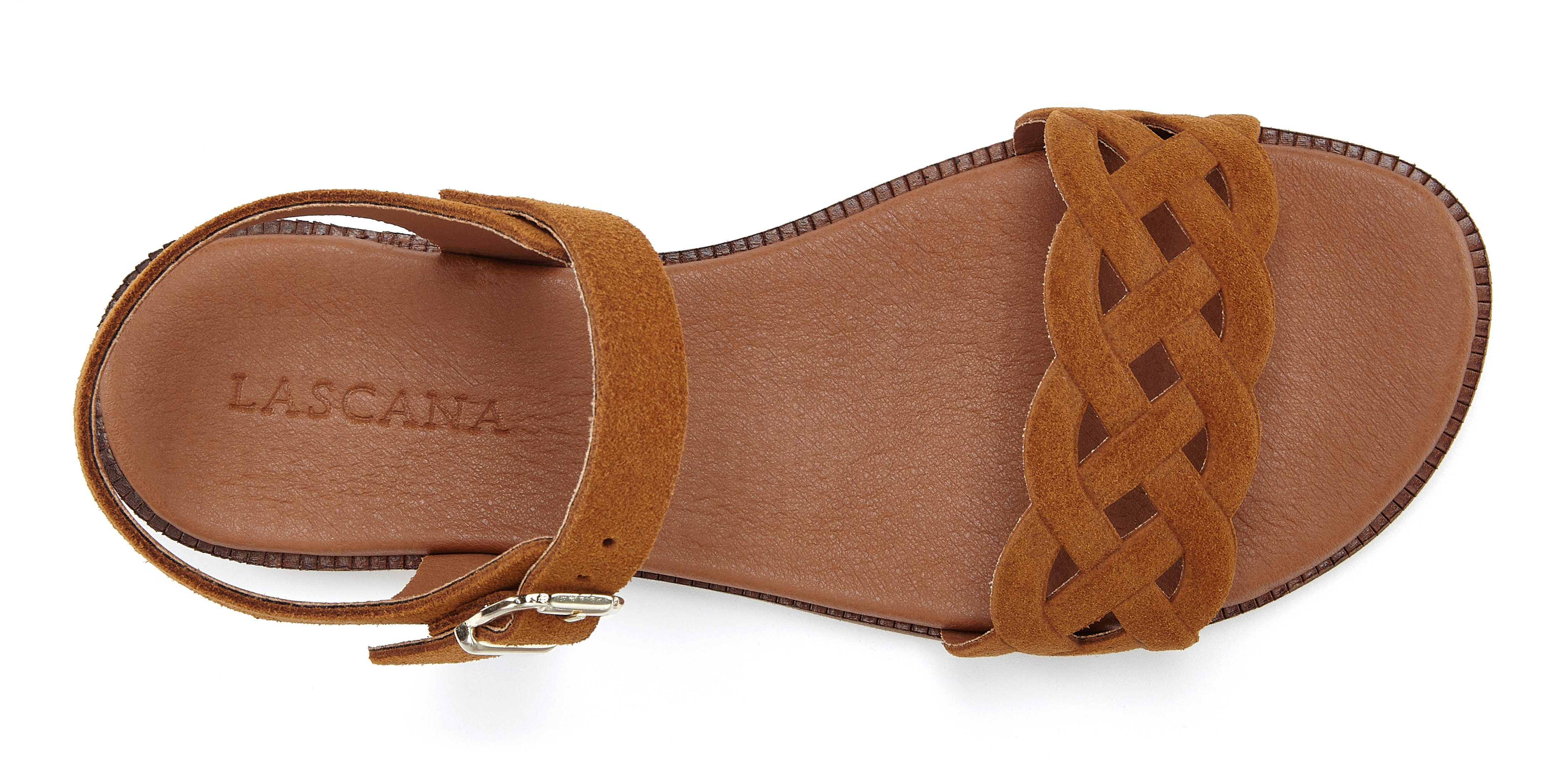 Lascana Sandalen Zomerschoen Sandalette, zomerschoen van leer met uitsparingen en zachte binnenzool