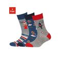 h.i.s sokken met kerstdesign (3 paar) blauw