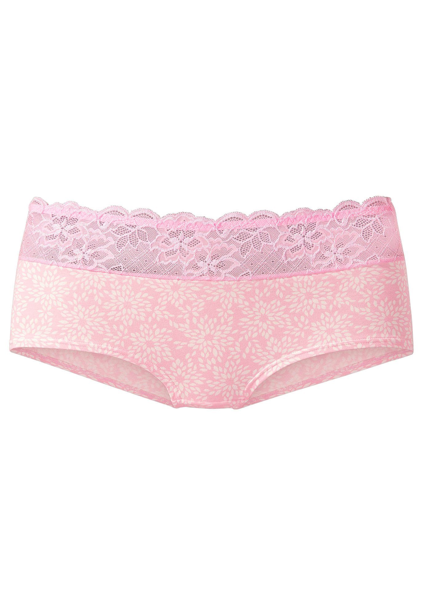Nuance Hipster met gebloemde kanten band hipsters maat 32/34 roze