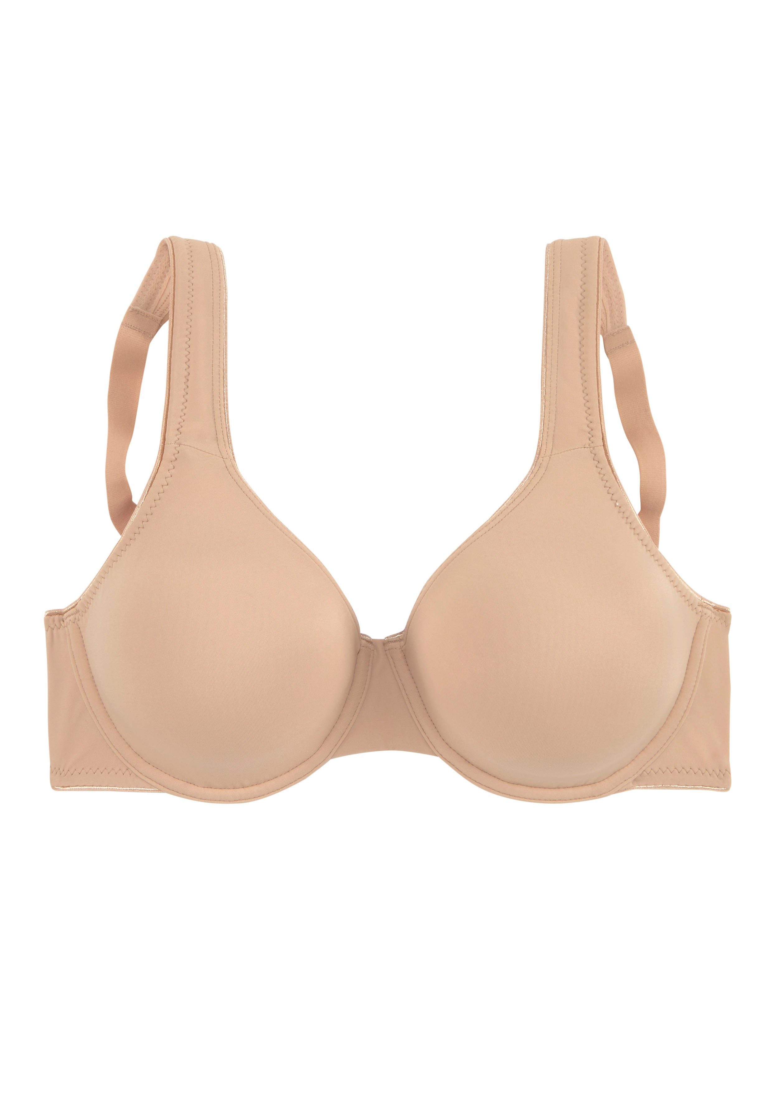 Lascana Minimizer-bh met beugel en naadloze cups, van zijdeachtige microvezel, basic lingerie