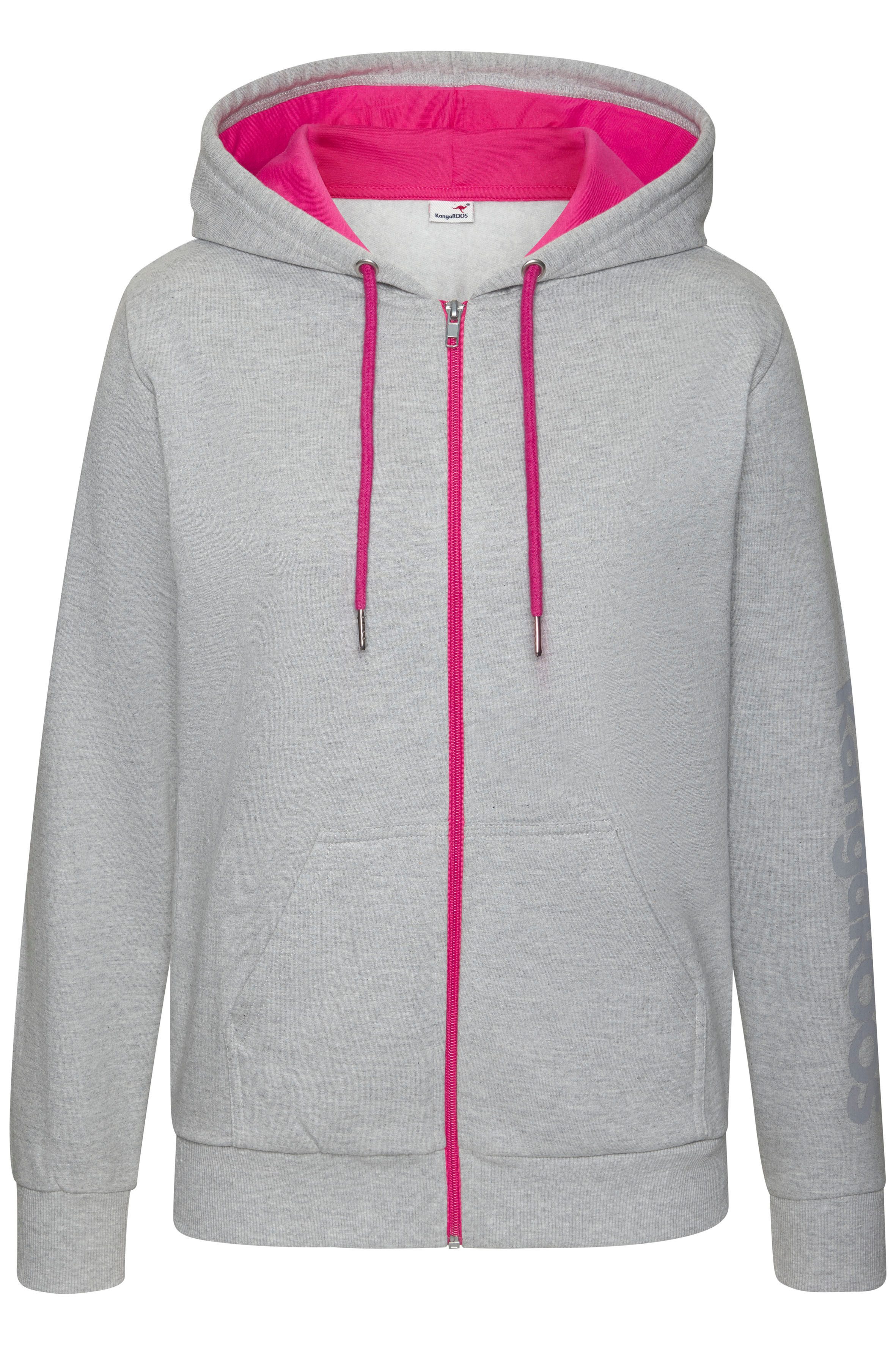 KangaROOS Sweatvest met contrasterende details, loungewear tops & hoodies maat 40/42 grijs