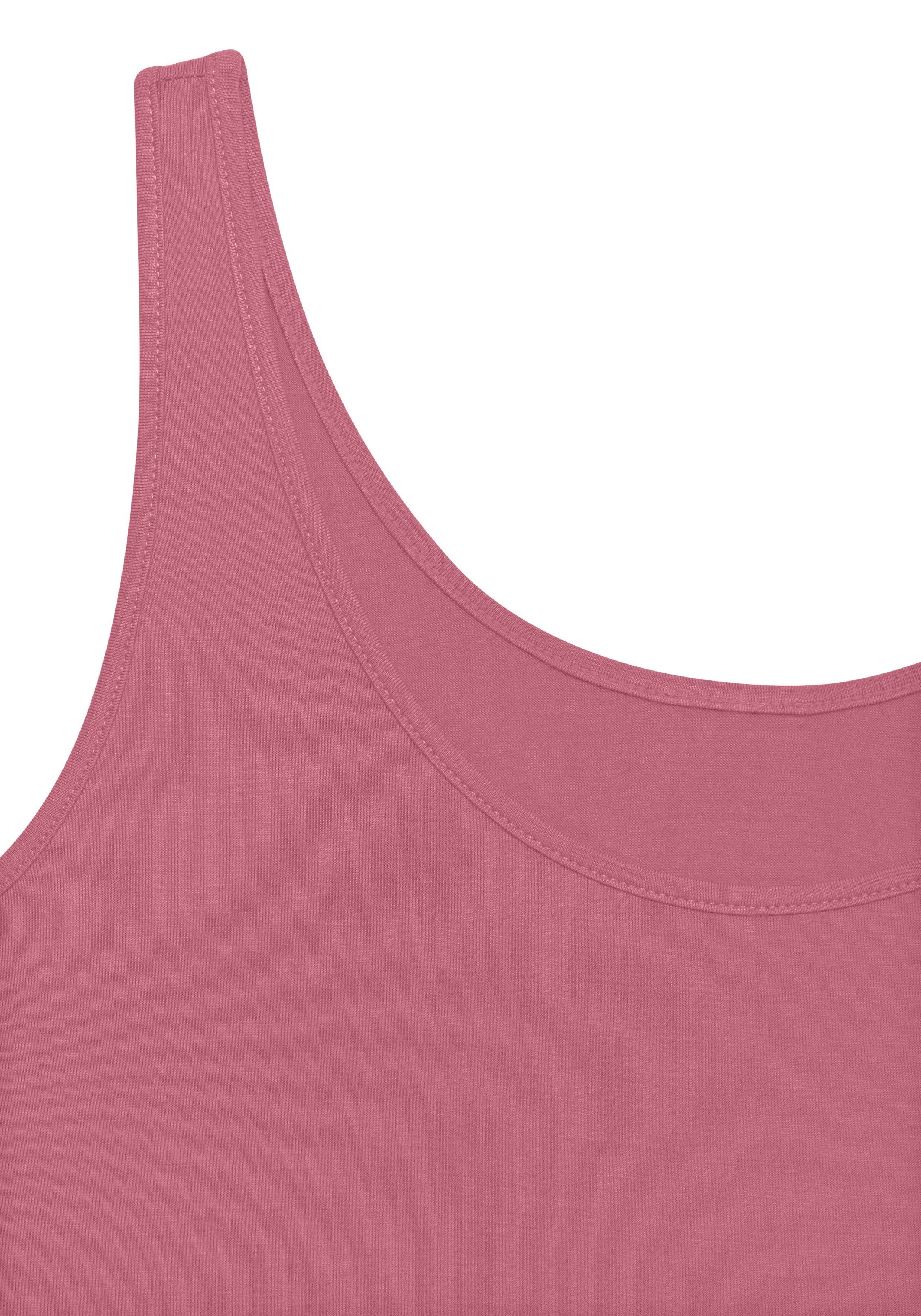 Lascana Lange top Met afgeronde zoom van zachte viscose-stretch (2-delig, Set van 2)