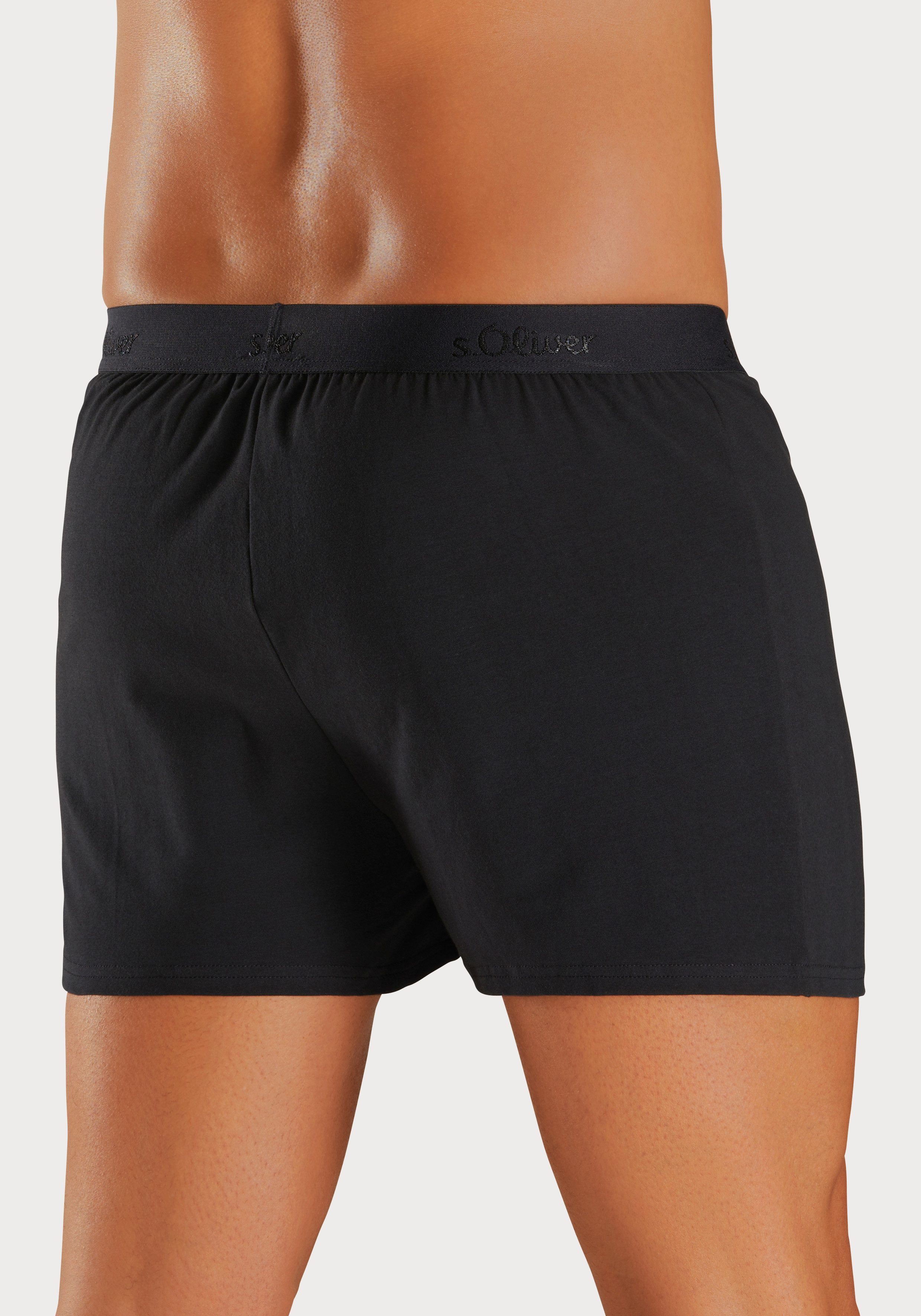 s.Oliver RED LABEL Beachwear Wijde boxershort unikleur en gedessineerd (set, 2 stuks)