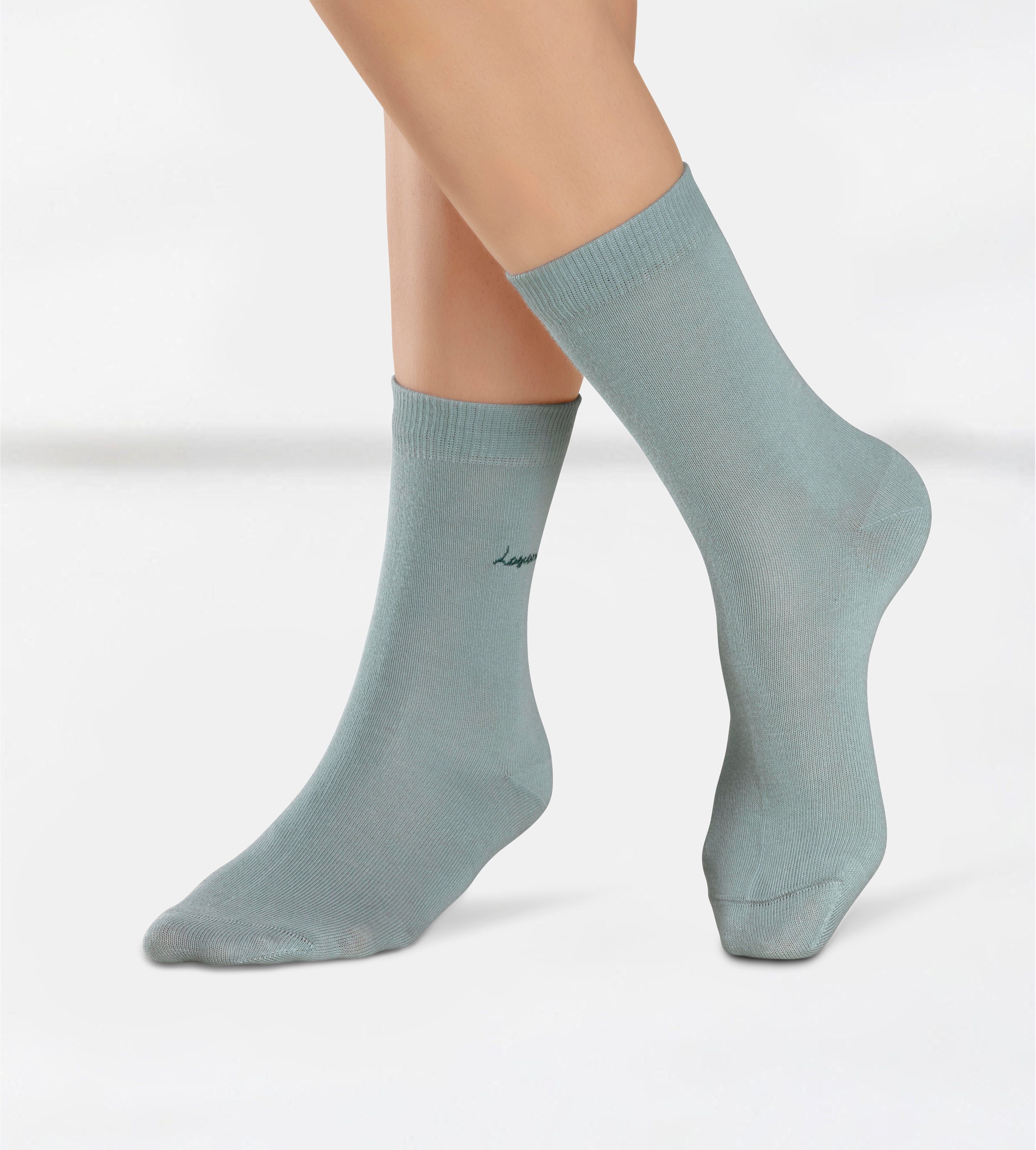 Lascana Basic sokken met hoogwaardig logoborduursel (box, 7 paar)