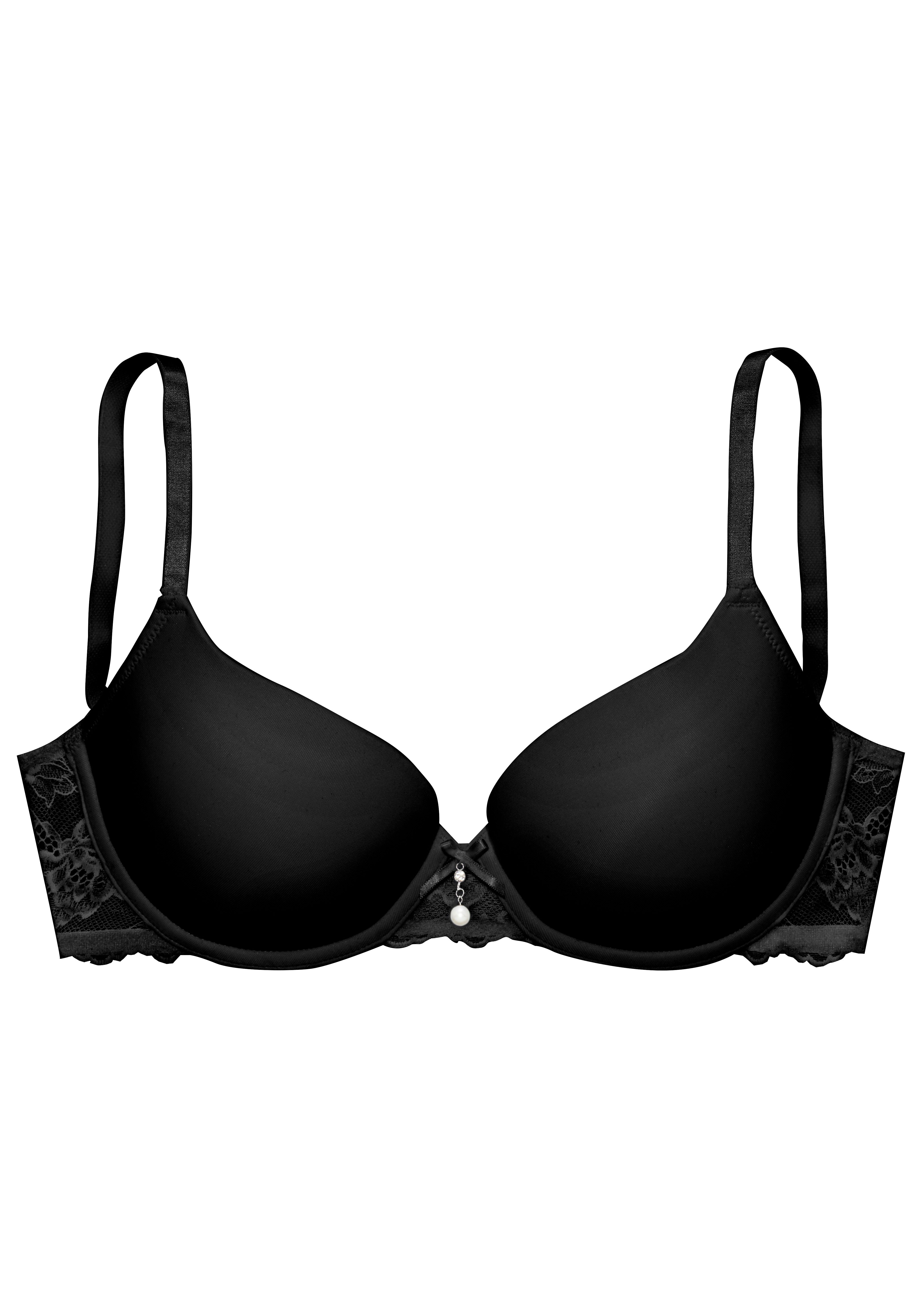 Lascana Bh met steuncups met beugel en mooie kanten rug, sexy lingerie beugel bh's maat B B zwart