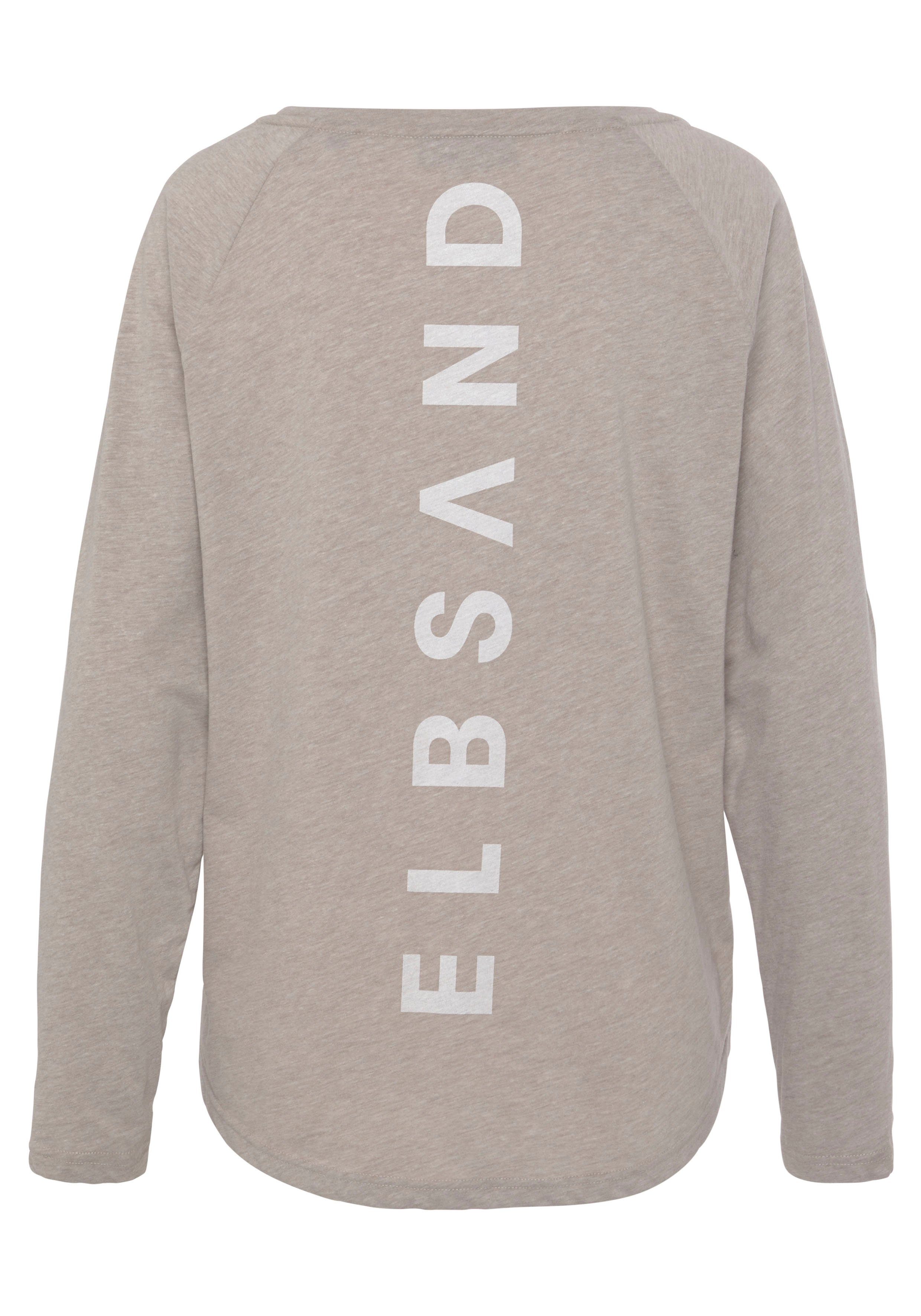 Elbsand Longsleeve Tira met logoprint op de rug, shirt met lange mouwen, sportief-casual strandtruien maat S (36) bruin