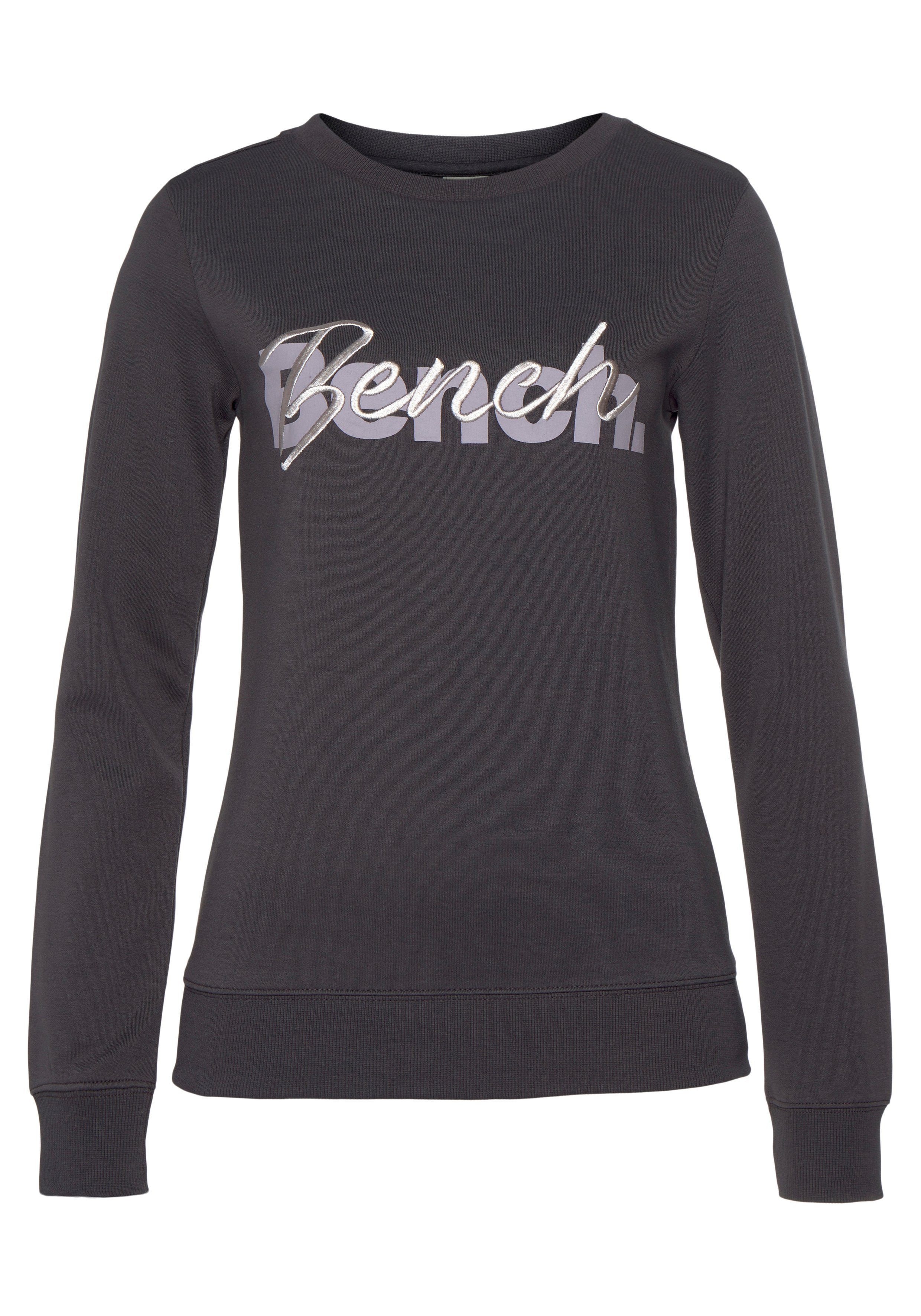 Bench. Loungewear Sweatshirt met logoprint en borduurwerk, loungepak tops & hoodies maat 32/34 bruin