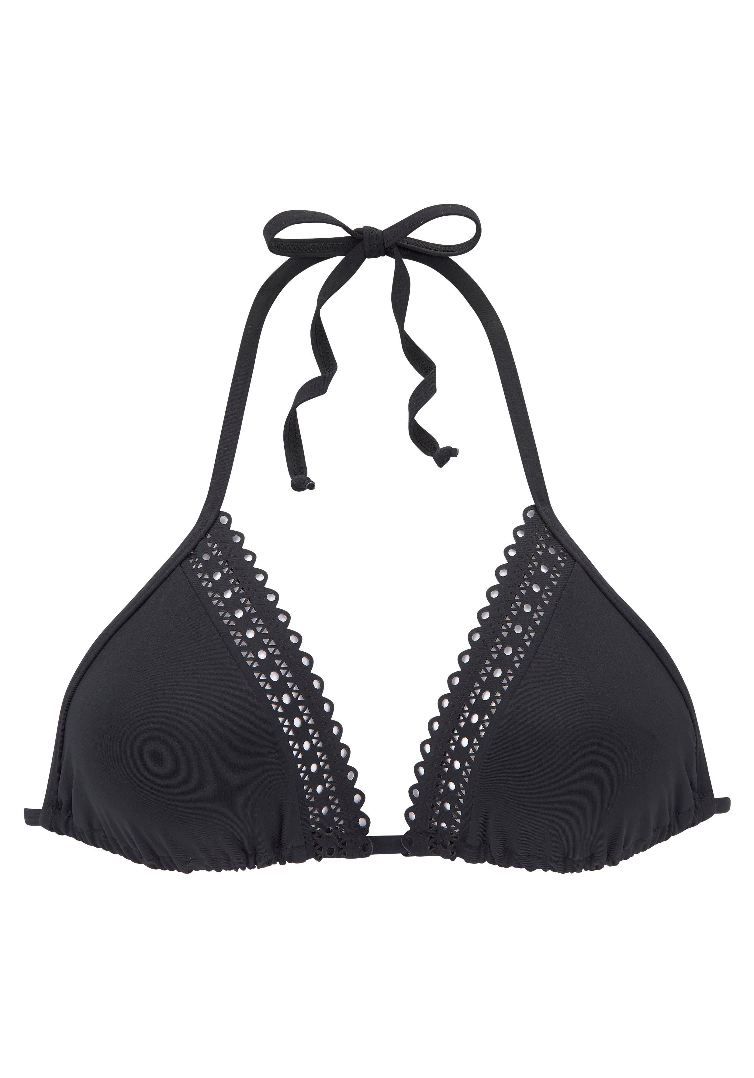 s.Oliver RED LABEL Beachwear Triangel-bikinitop Aiko met gehaakte look