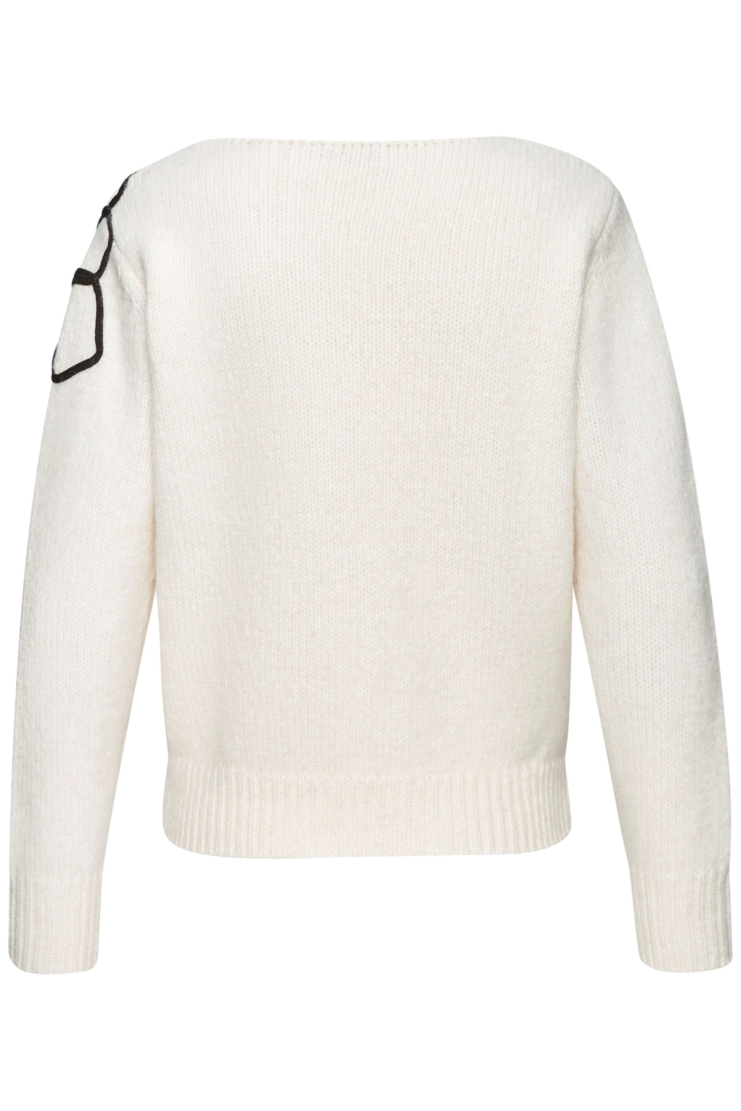 Lascana Gebreide trui met bloemen-applicatie, winterpullover, modieus