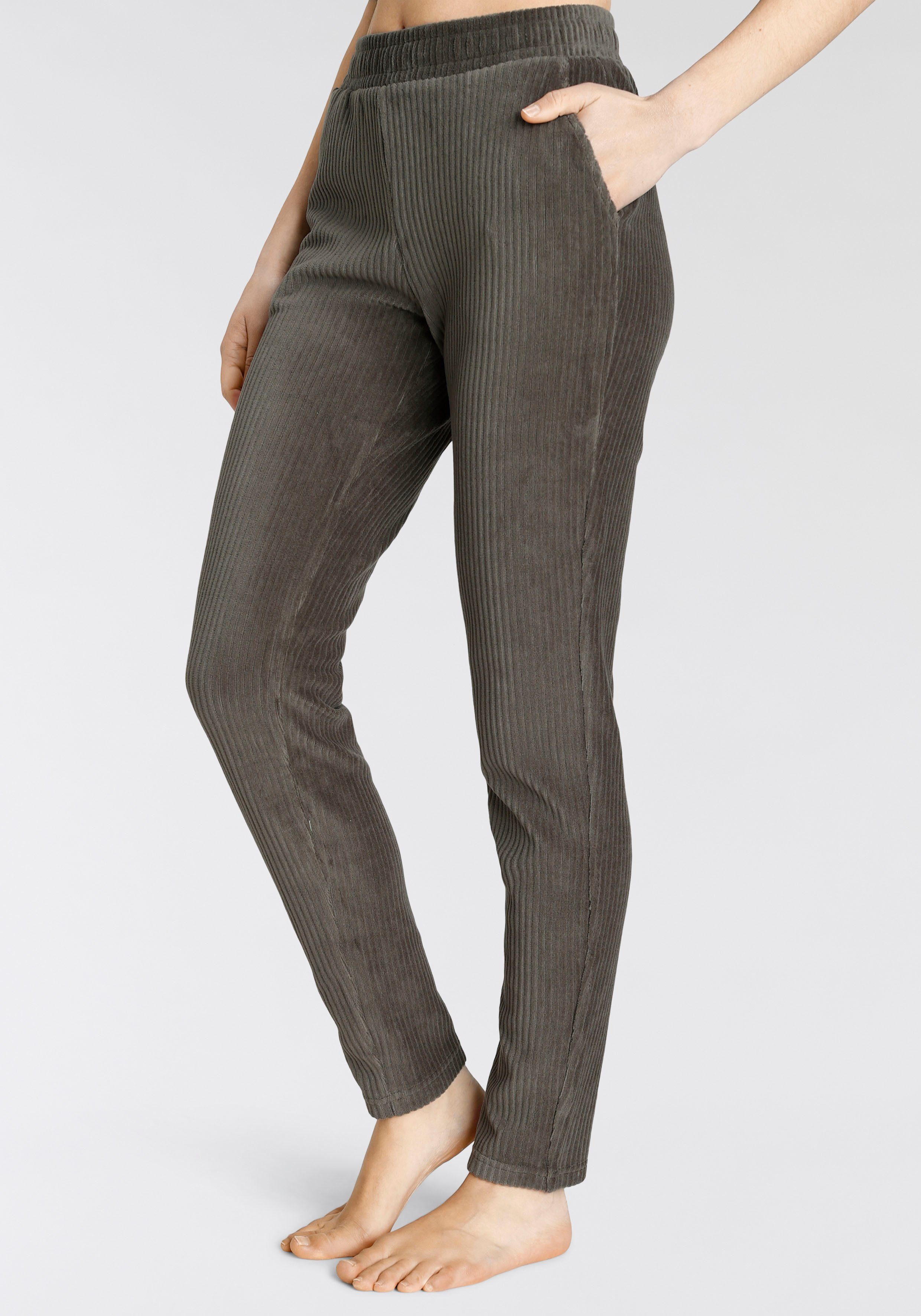 Vivance Cordbroek zonder sluiting -Loungebroek met comfortabele boorden en brede cord structuur