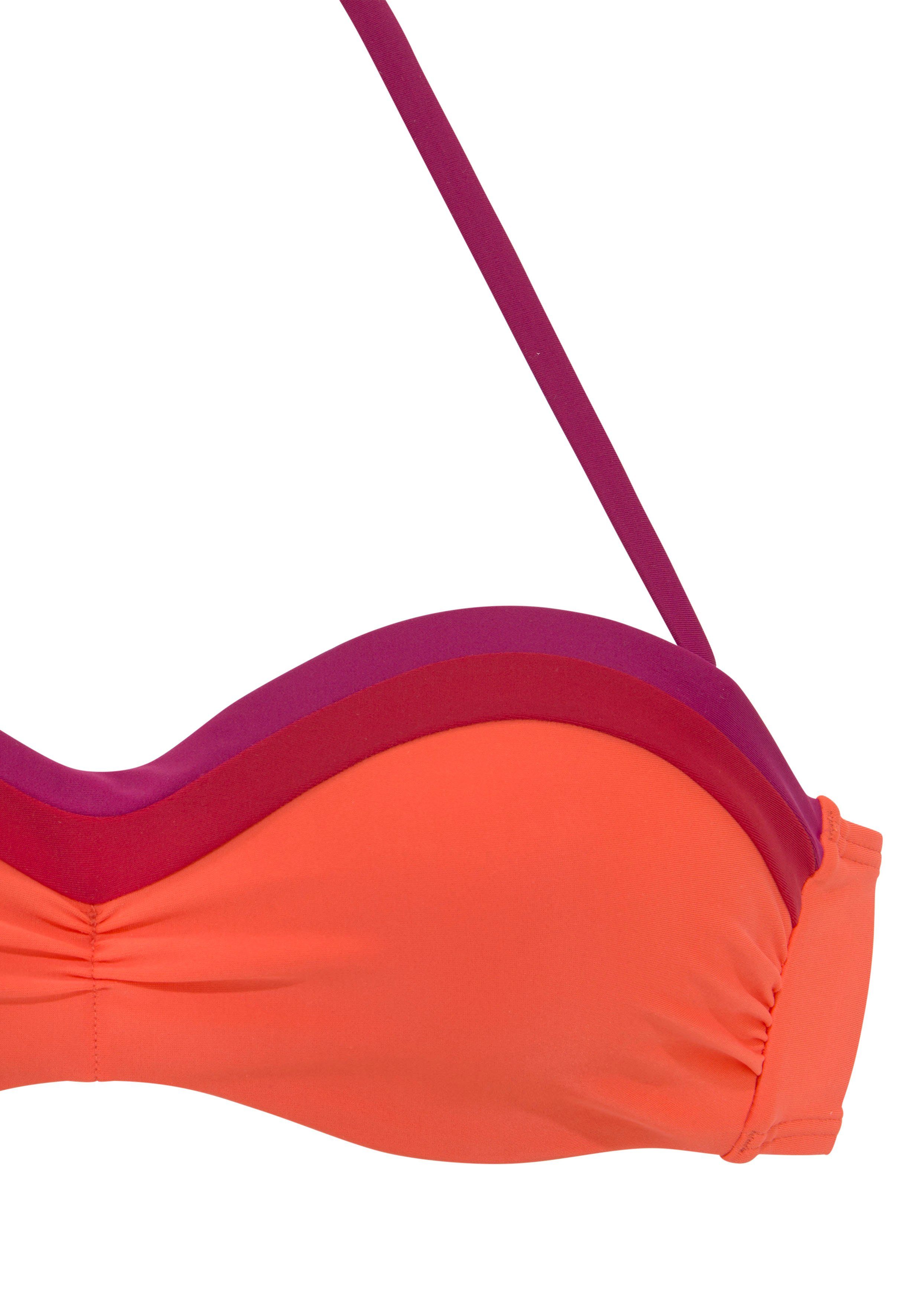 s.Oliver RED LABEL Beachwear Beugelbikinitop in bandeaumodel Yella met contrastkleurige details