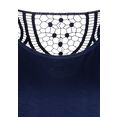 vivance t-shirt met zachte gehaakte kant achter blauw