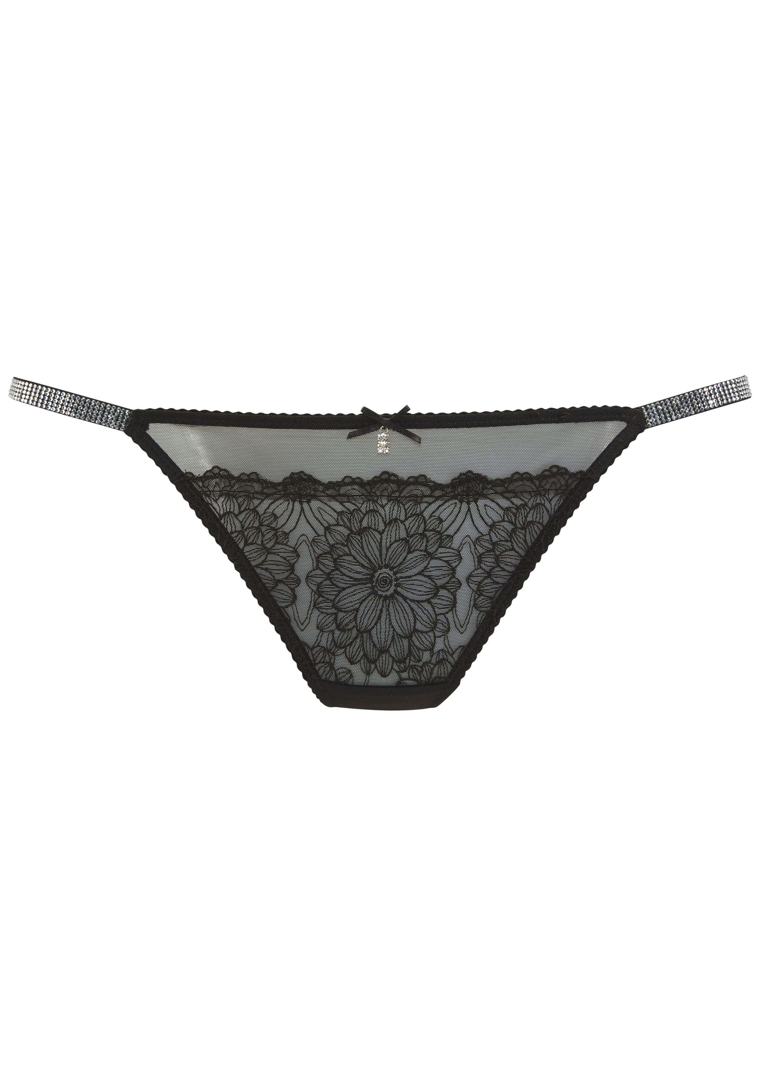 Lascana String met elegante strassbanden, sexy lingerie, spannend ondergoed