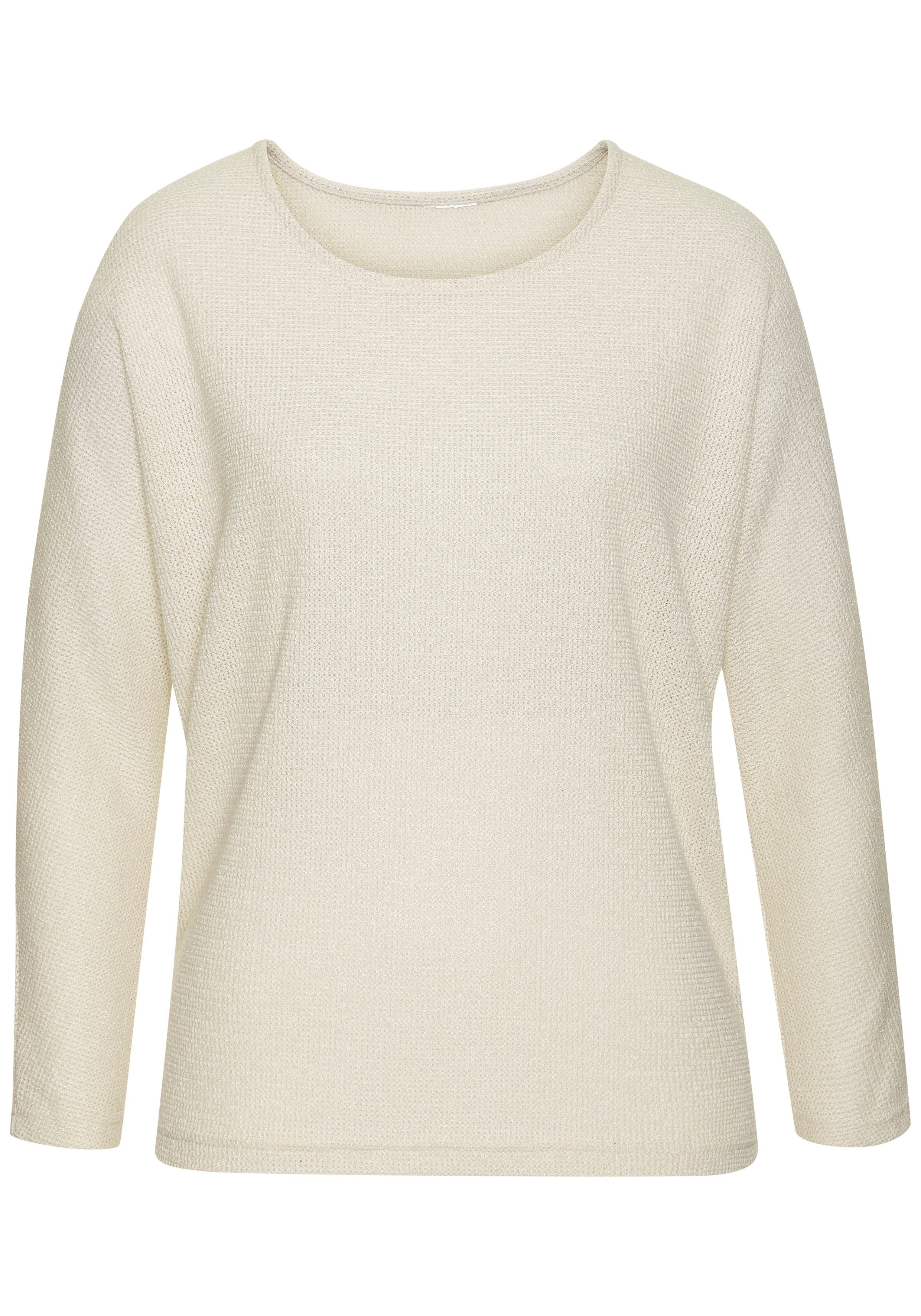 Vivance Shirt met lange mouwen Van pluizig breiwerk gemaakt van kreukvrij materiaal