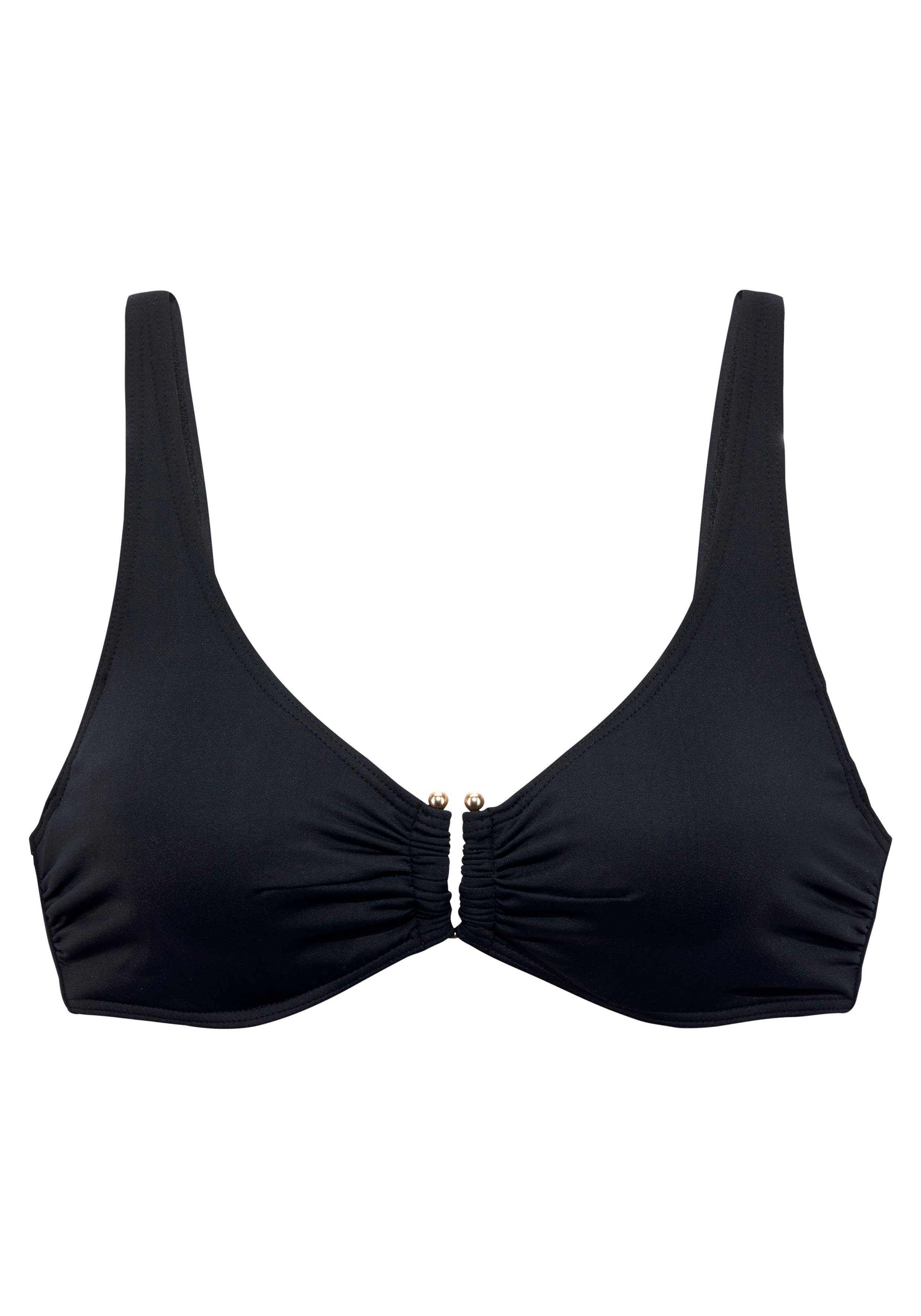 Lascana Beugelbikinitop Italy met goudkleurige accessoire